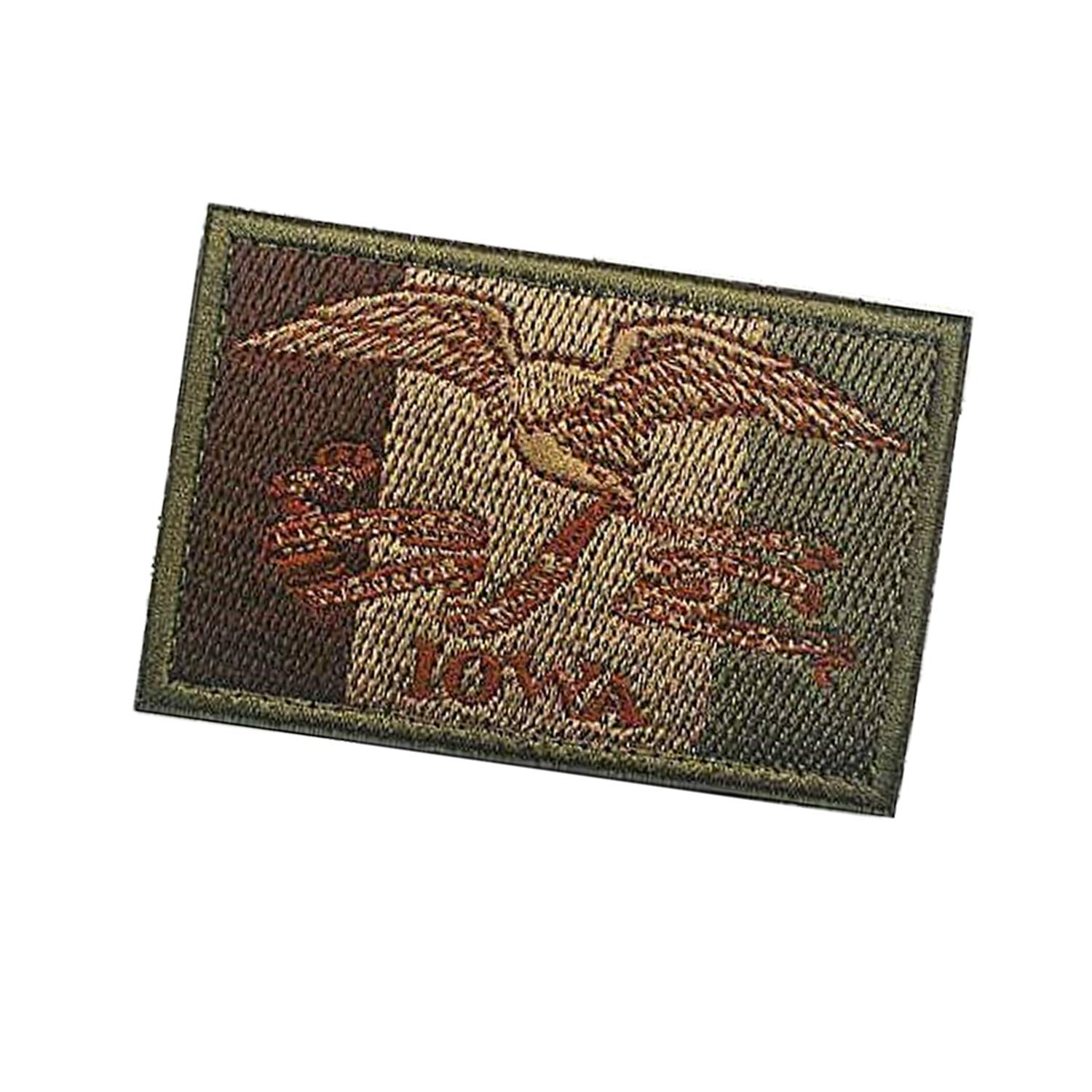 2 Pack Iowa Flag Patch, USA US American Iowa State Flag Embroidered Patches, Fastener Backing Hook and Loop Attach - Emblem Badge Decorative Applique for Military Uniform Tactical Vest Bag Jacket - Image 4