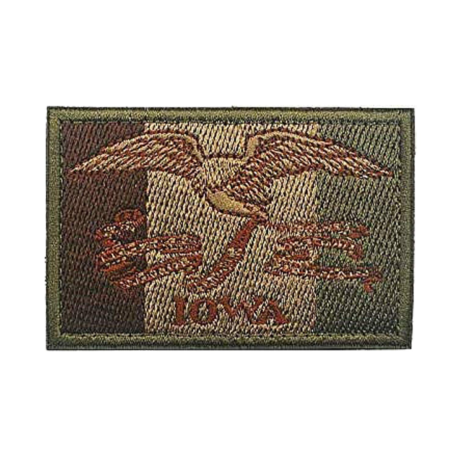 2 Pack Iowa Flag Patch, USA US American Iowa State Flag Embroidered Patches, Fastener Backing Hook and Loop Attach - Emblem Badge Decorative Applique for Military Uniform Tactical Vest Bag Jacket - Image 5