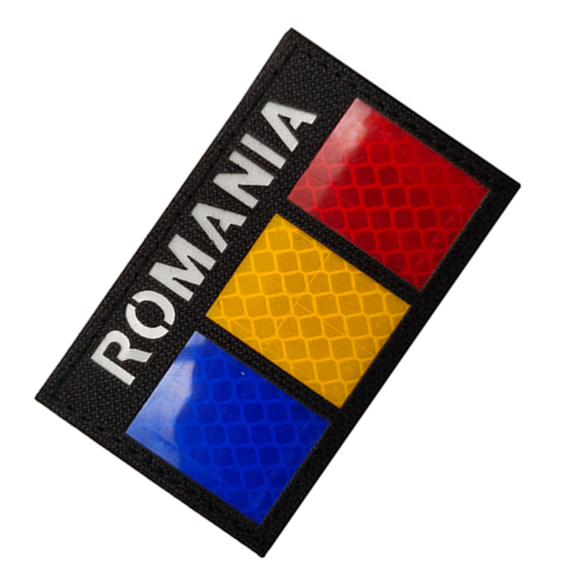 2 Pack Romania Flag IR Infrared Reflective Patch, Romanian National DIY Tactical Military Morale Emblem Armband Badges Decorative Appliques with Hook and Loop Fastener Backing - Image 3
