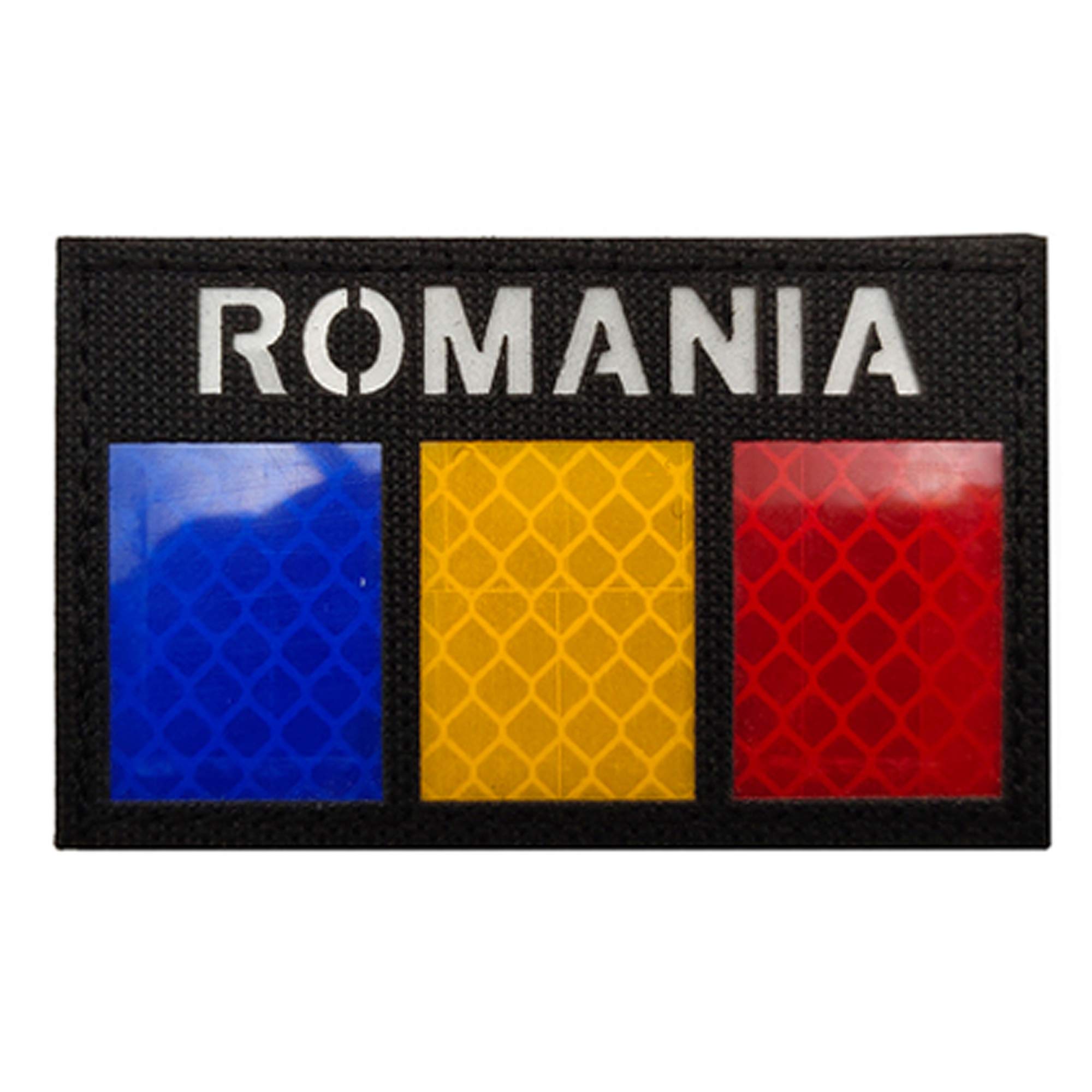 2 Pack Romania Flag IR Infrared Reflective Patch, Romanian National DIY Tactical Military Morale Emblem Armband Badges Decorative Appliques with Hook and Loop Fastener Backing - Image 4