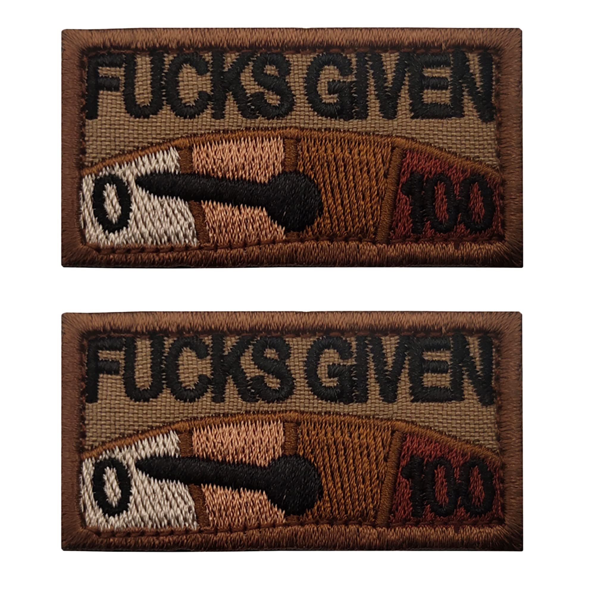 2PCS Fucks Given Embroidered Patch Appliques Clothing Sewing Fabric Patches Tactical Military Emblem Decorative Badges