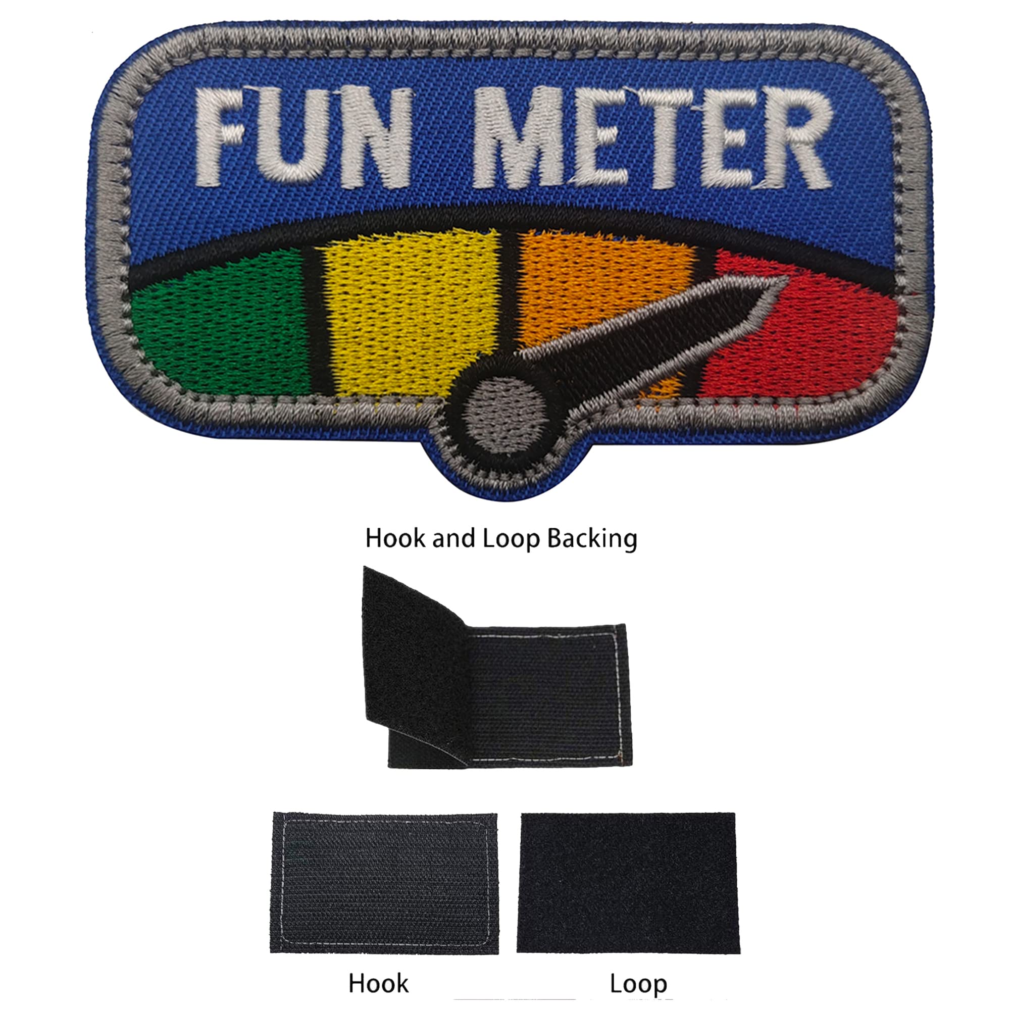 2PCS Fun Meter Embroidered Patch Appliques Clothing Sewing Fabric Patches Tactical Military Emblem Decorative Badges - Image 2