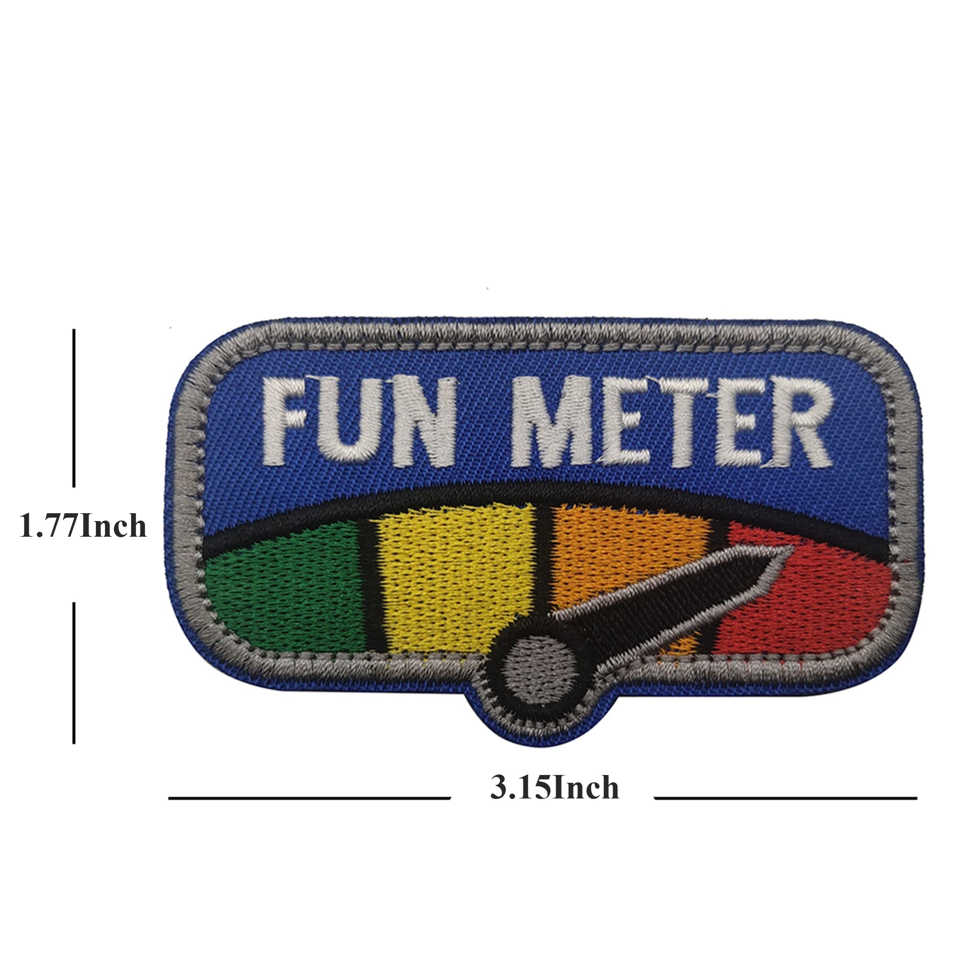 2PCS Fun Meter Embroidered Patch Appliques Clothing Sewing Fabric Patches Tactical Military Emblem Decorative Badges - Image 3