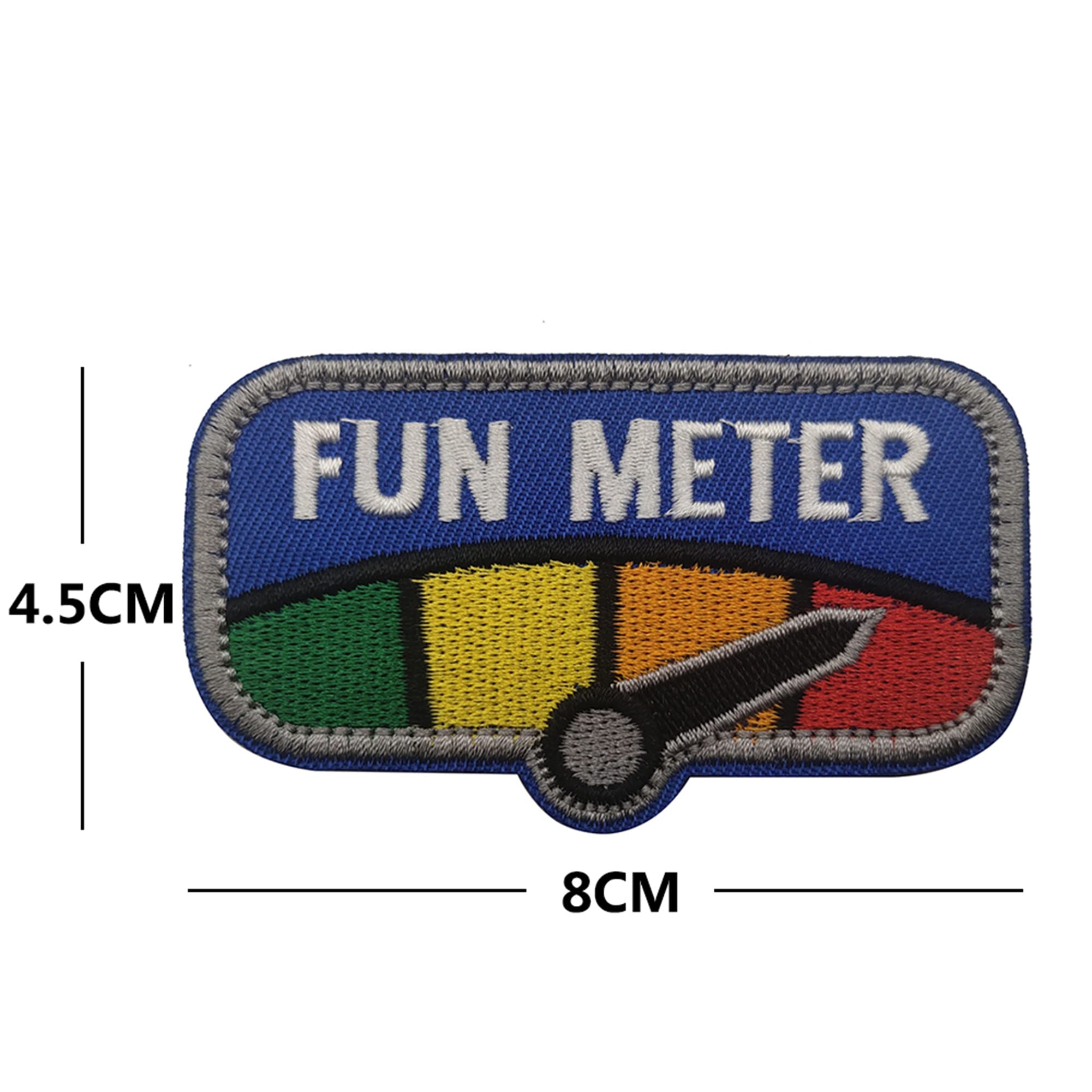 2PCS Fun Meter Embroidered Patch Appliques Clothing Sewing Fabric Patches Tactical Military Emblem Decorative Badges - Image 4
