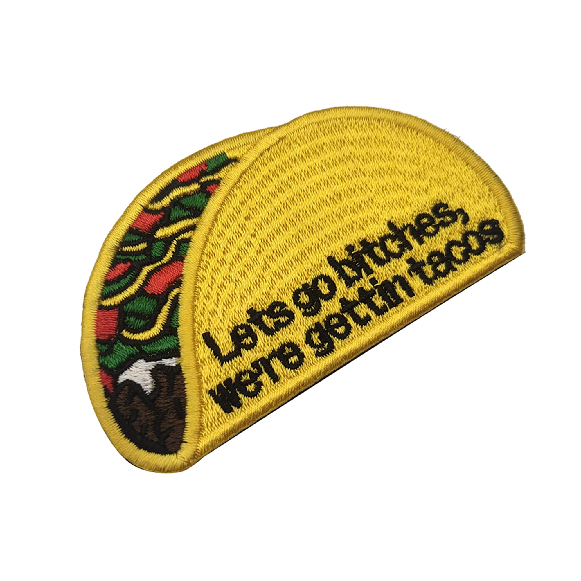 2PCS Let's Go Bitches We're Gettin Tacos Embroidered Patch Appliques Clothing Sewing Fabric Patches Tactical Emblem Decorative Badges - Image 6
