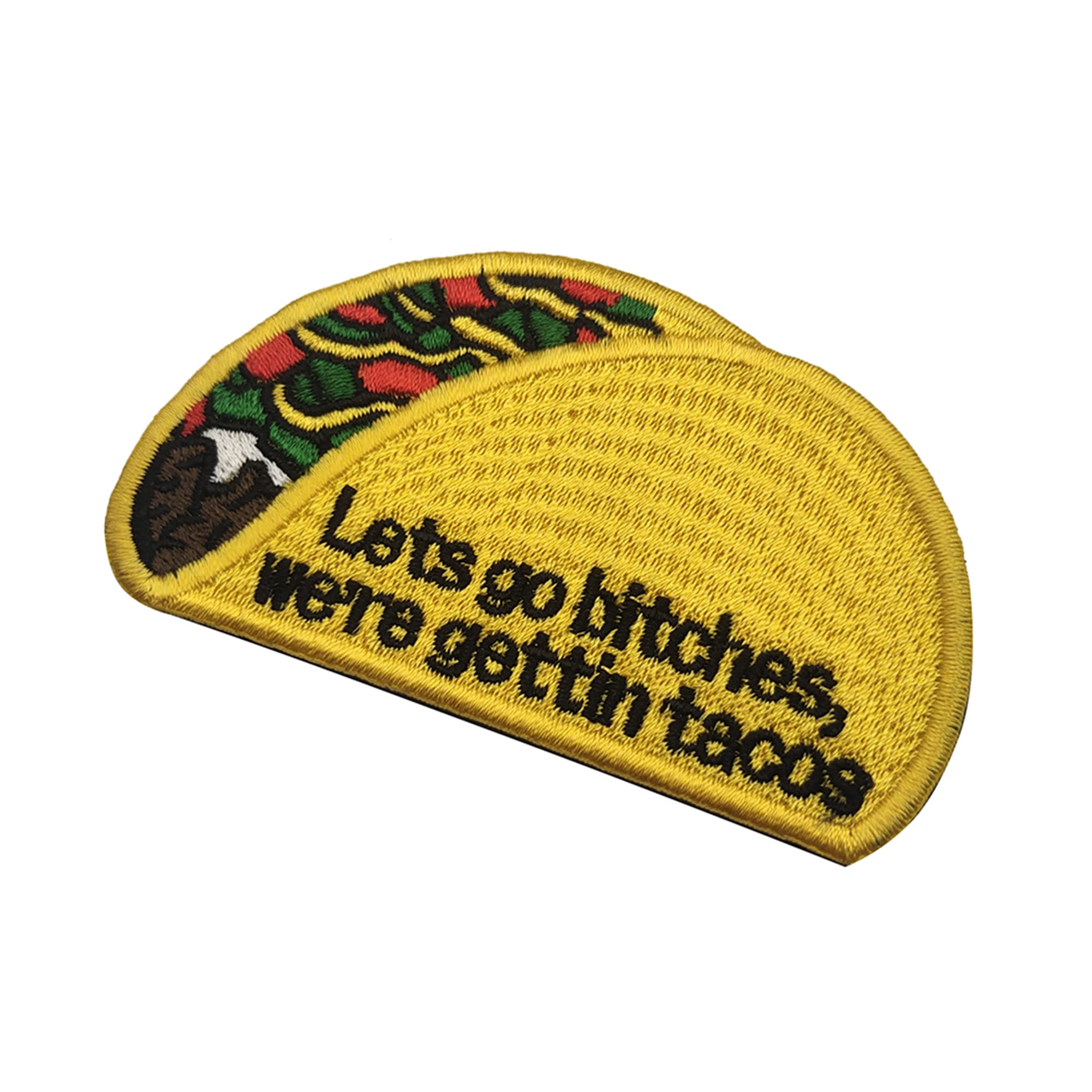 2PCS Let's Go Bitches We're Gettin Tacos Embroidered Patch Appliques Clothing Sewing Fabric Patches Tactical Emblem Decorative Badges - Image 7