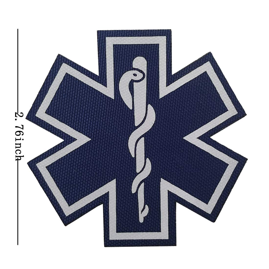 2PCS Reflective Medic Patches with Hook Loop Backing for Clothes 2.76 Inch - Image 2