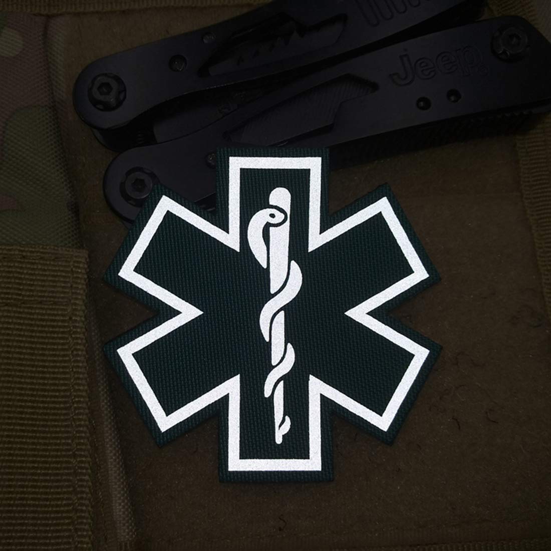 2PCS Reflective Medic Patches with Hook Loop Backing for Clothes 2.76 Inch - Image 4