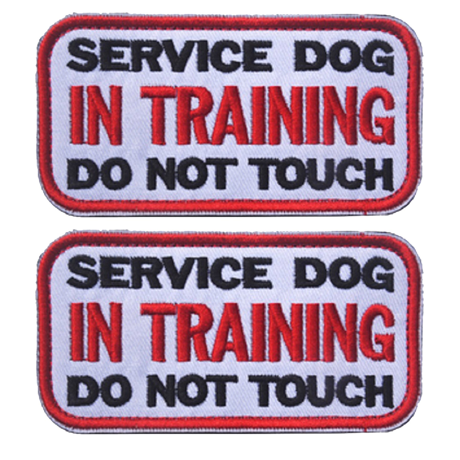 3.94 x 1.96 Inch Service Dog in Training Do Not Touch Dog Patches Tactical Military Badge Emblem Embroidered Fastener Hook Loop Patches Appliques for Harnesses Vests