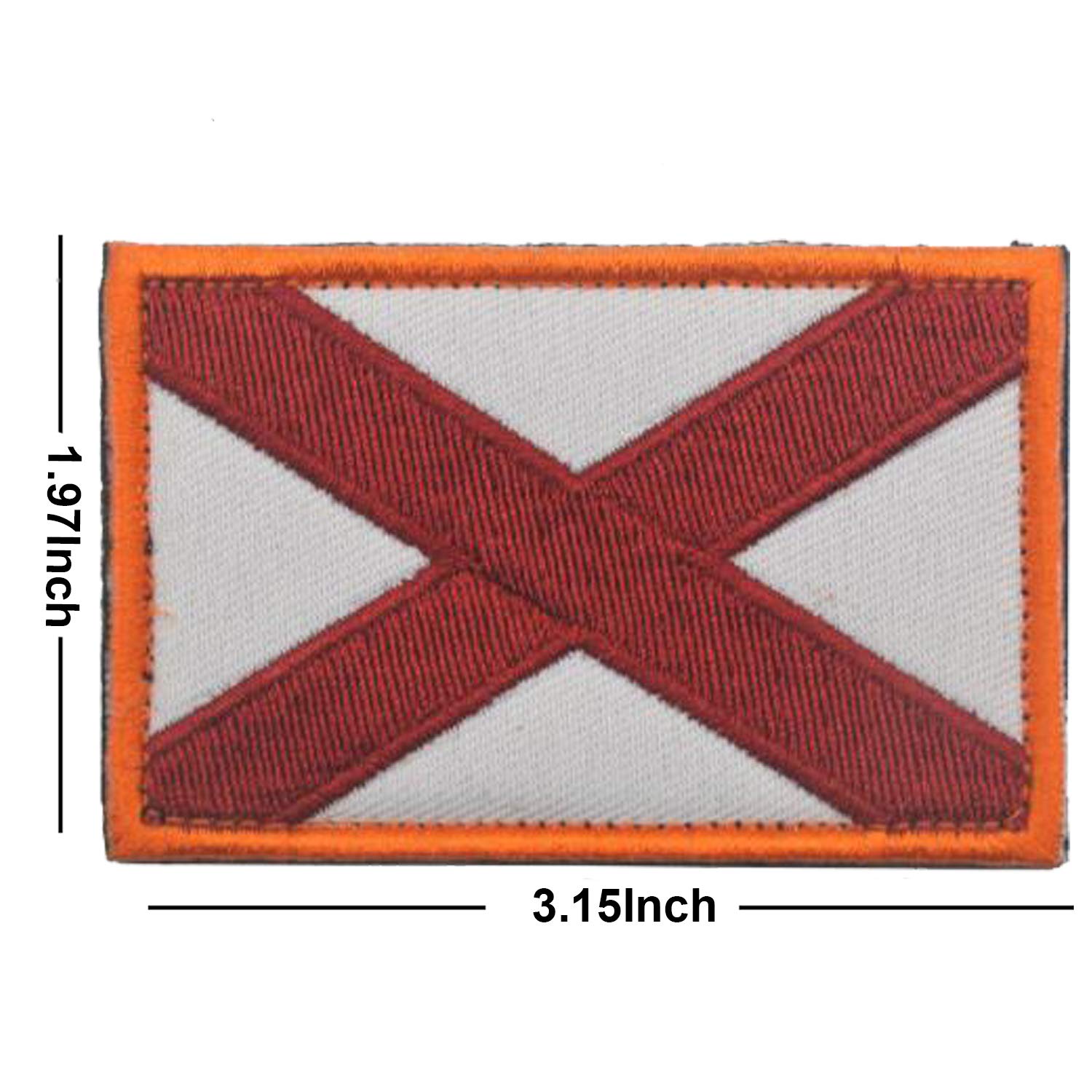 3 Pack Alabama Flag Patch, USA US American Alabama State Flag Embroidered Patches, Fastener Backing Hook and Loop Attach - Emblem Badge Decorative Applique for Military Uniform Tactical Bag Jacket - Image 4