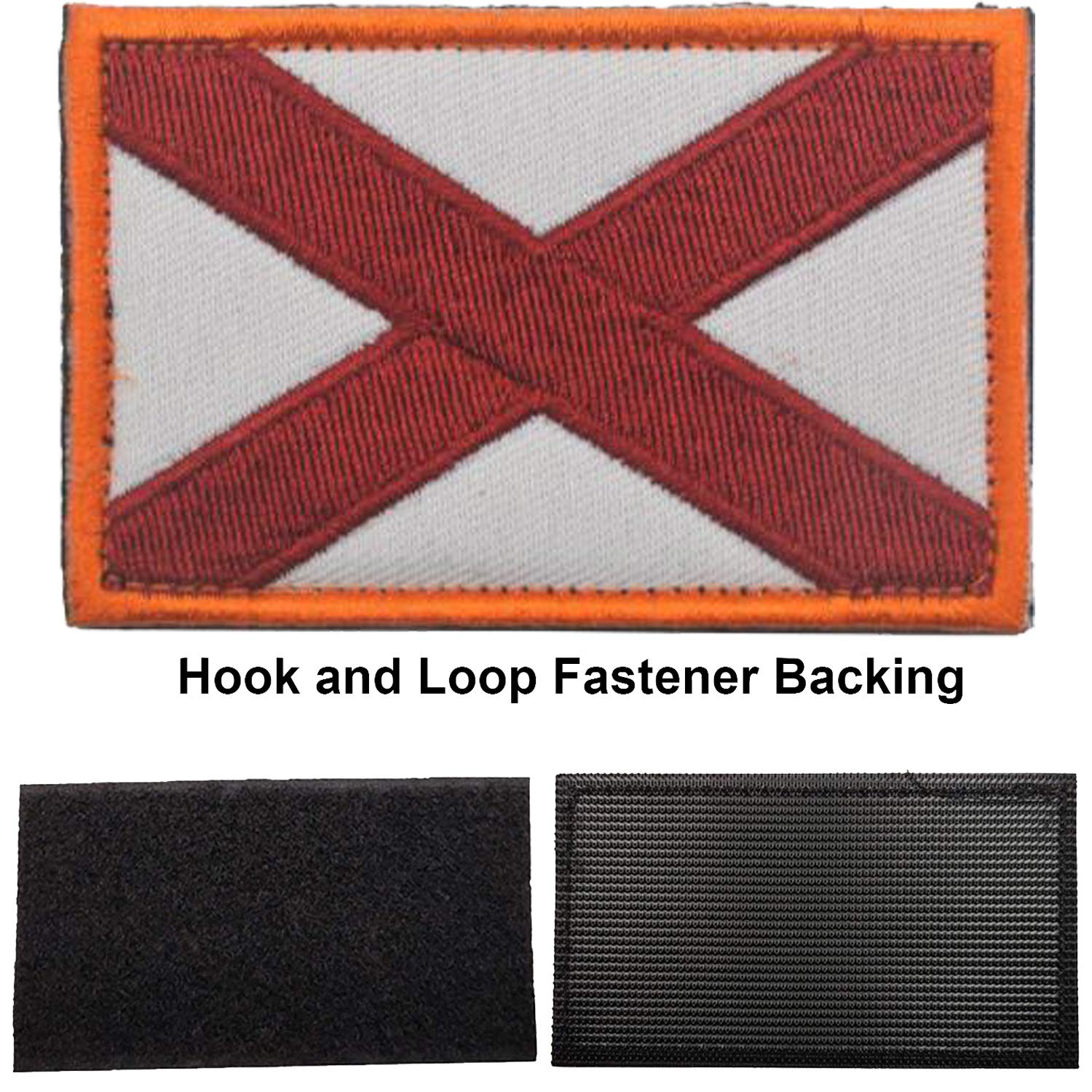 3 Pack Alabama Flag Patch, USA US American Alabama State Flag Embroidered Patches, Fastener Backing Hook and Loop Attach - Emblem Badge Decorative Applique for Military Uniform Tactical Bag Jacket - Image 5