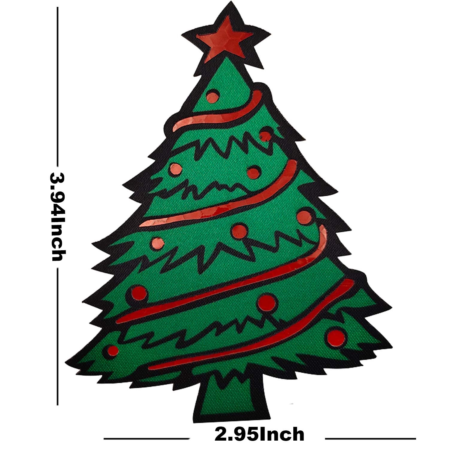 3-Pack IR Reflective Merry Christmas Xmas Tree Patch, Embroidery Sew-on Appliques Decorate Patches for Clothing Accessory Backpack 3.94 x 2.95 Inch - Image 6