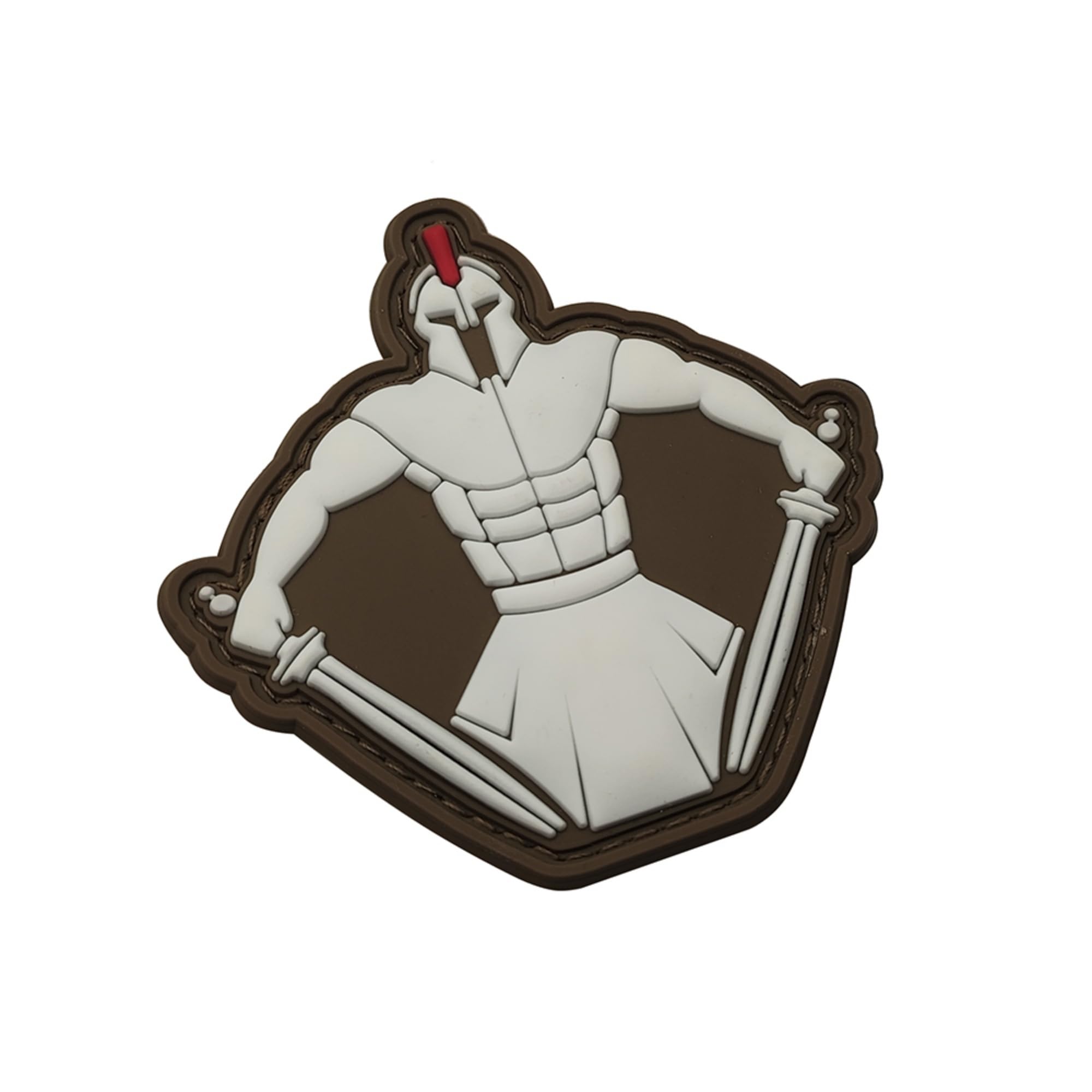 3D PVC Spartan Warrior Patches, Glow in Dark, Hook and Loop Backing Luminous Patch Appliques, Outdoor Backpack Badges, 3.15 x 3.15 Inch, Brown - Image 6