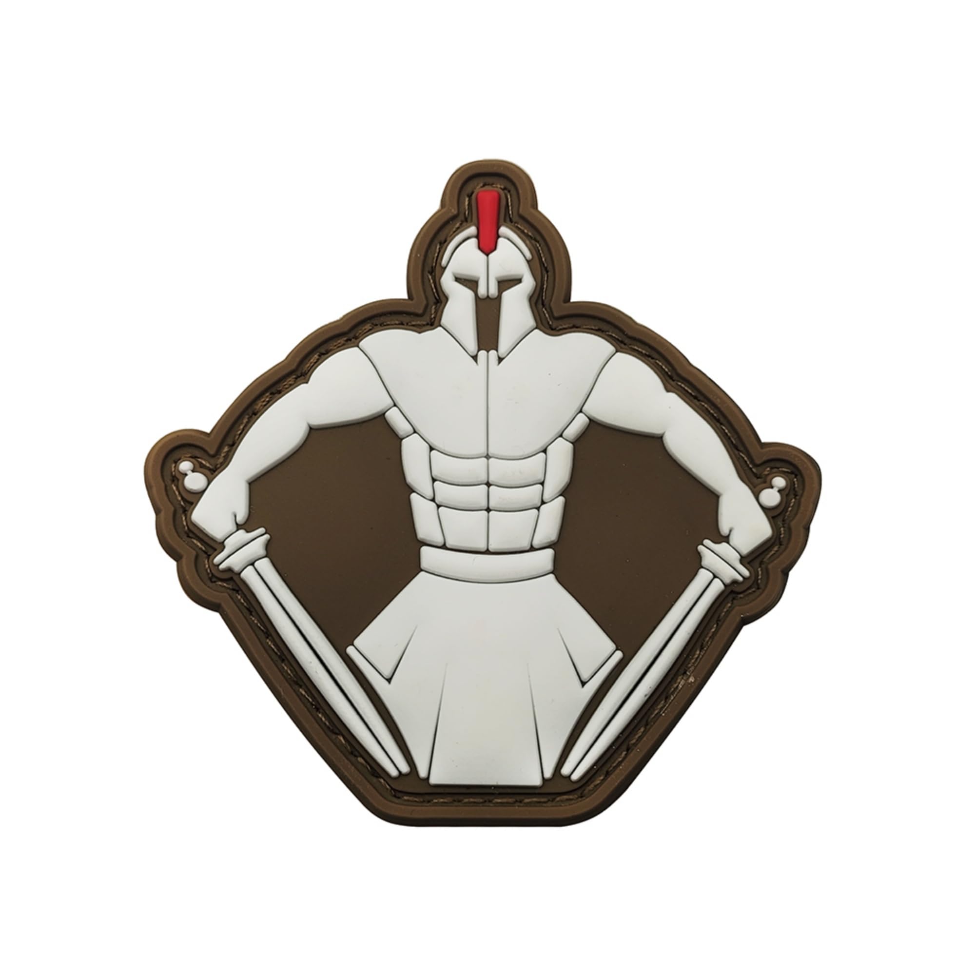 3D PVC Spartan Warrior Patches, Glow in Dark, Hook and Loop Backing Luminous Patch Appliques, Outdoor Backpack Badges, 3.15 x 3.15 Inch, Brown - Image 7