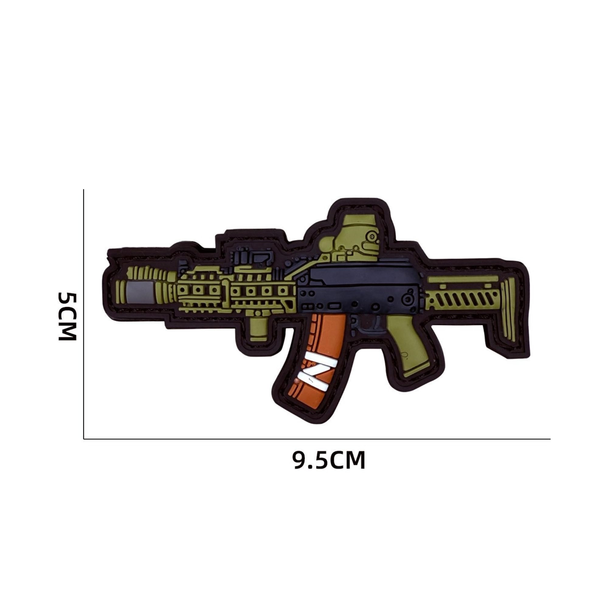 3D PVC Tactical Morale Patches, Q Version Weapon Design, Hook Backing, Rubber Outdoor Bag Badges (Color-e) - Image 3