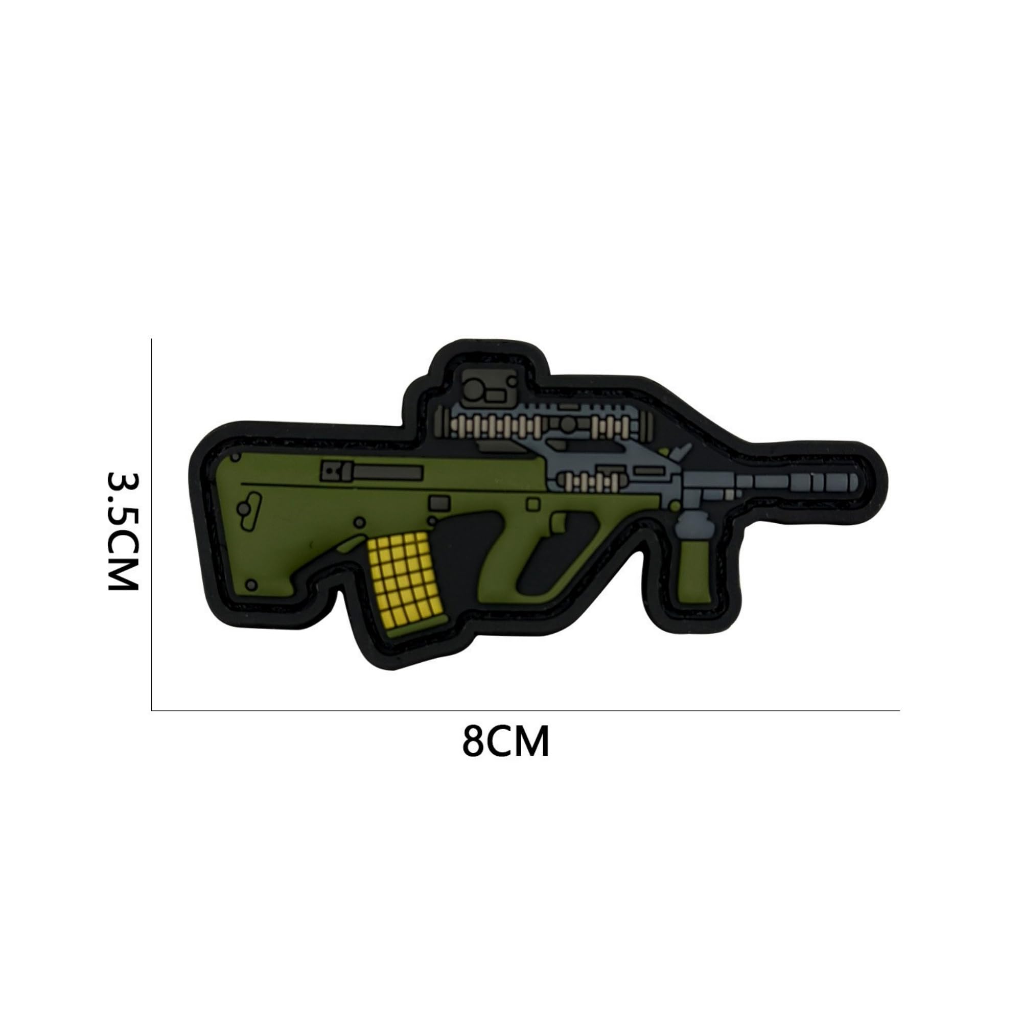 3D PVC Tactical Morale Patches, Q Version Weapon Design, Hook Backing, Rubber Outdoor Bag Badges (Color-e) - Image 4