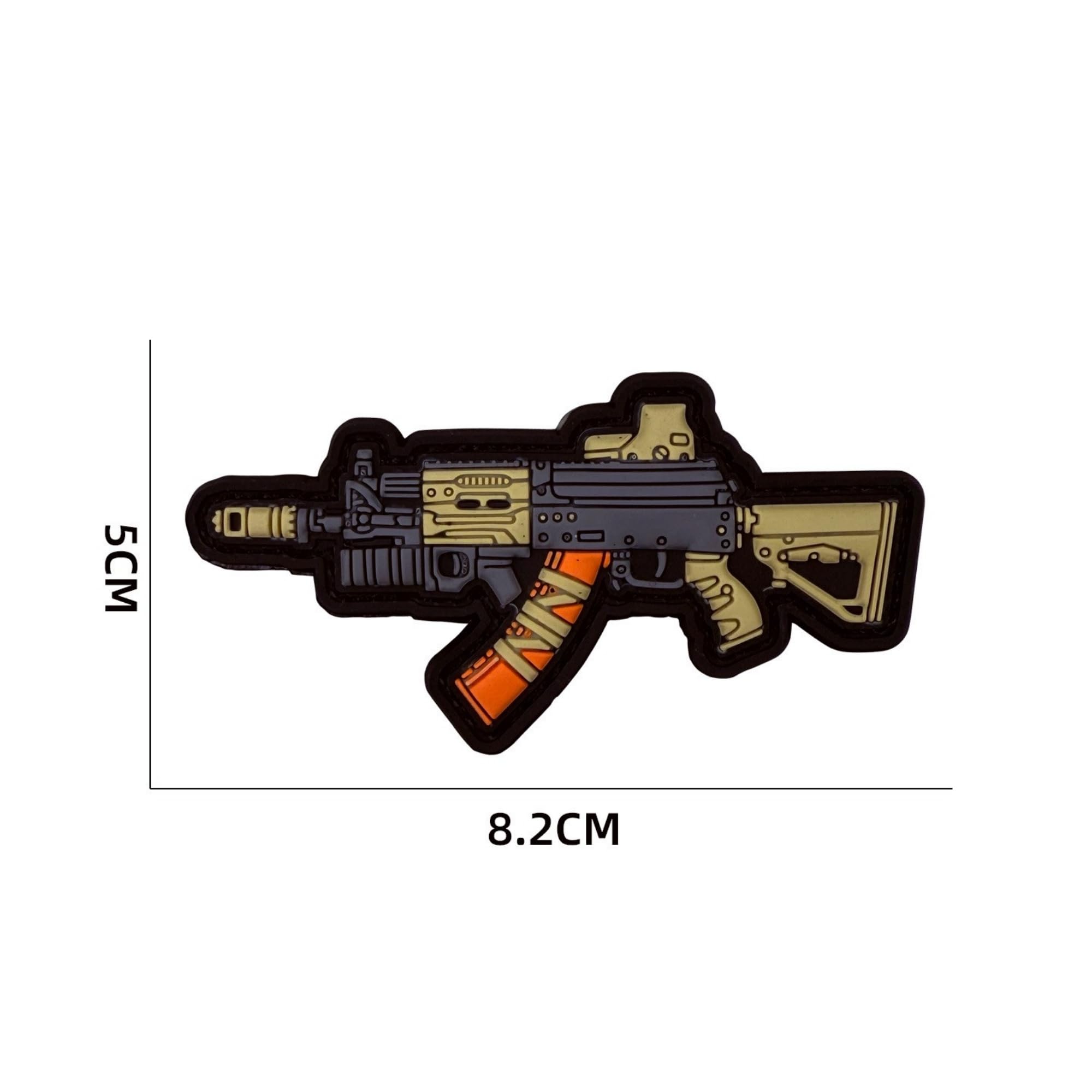 3D PVC Tactical Morale Patches, Q Version Weapon Design, Hook Backing, Rubber Outdoor Bag Badges (Color-e) - Image 5