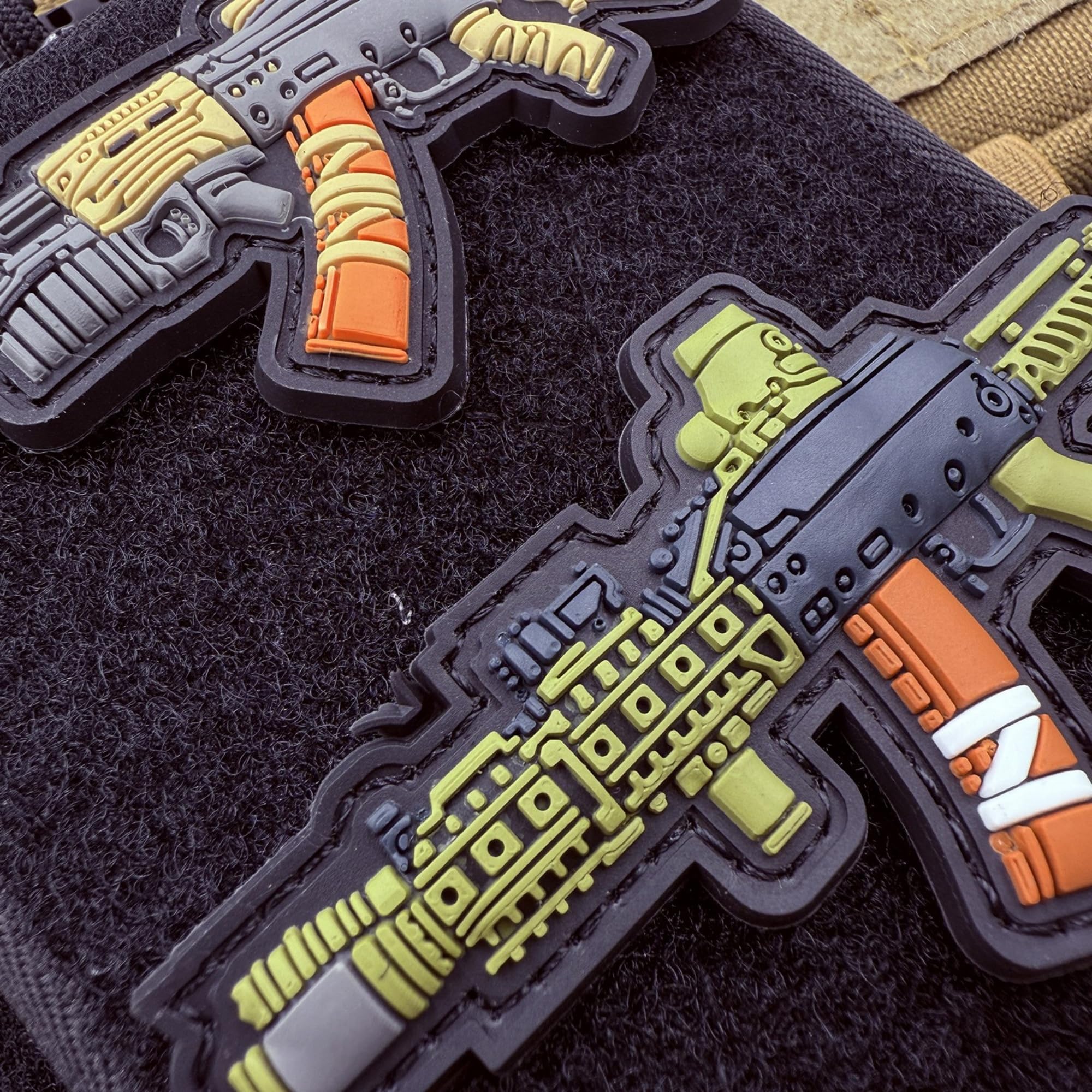 3D PVC Tactical Morale Patches, Q Version Weapon Design, Hook Backing, Rubber Outdoor Bag Badges (Color-e) - Image 8