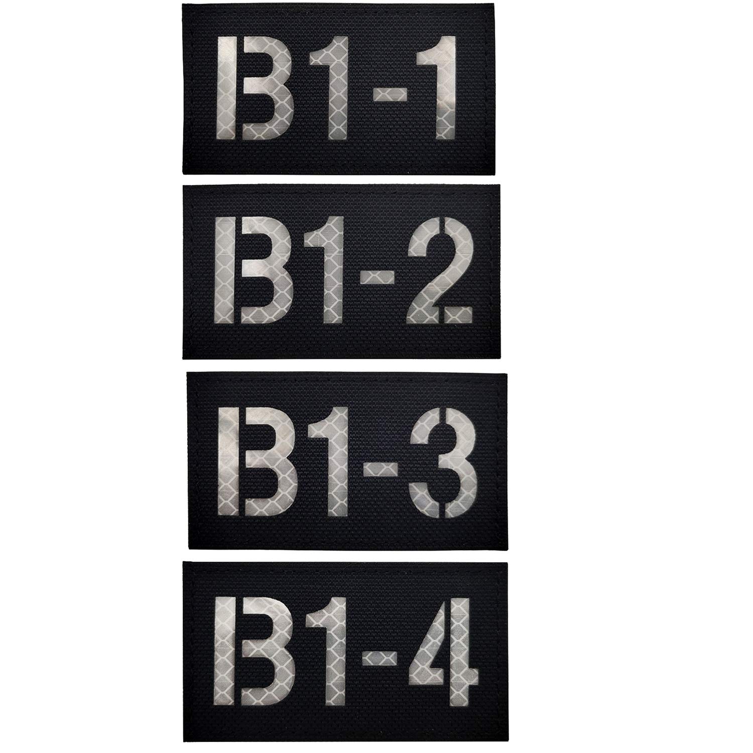 4 Pack Custom Call Sign Infrared Reflective Patches, Tactical Military Badges Appliques with Hook and Loop Fastener Backing