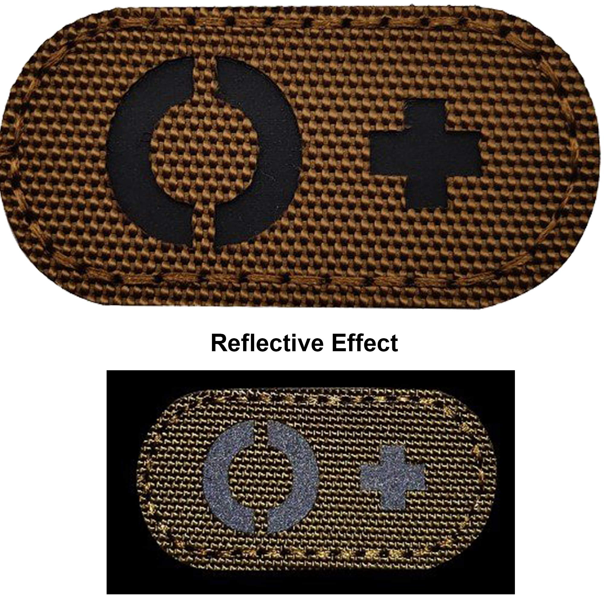 4 Pack Glow Dark Blood Type O Positive POS Reflective Patches, Emblem Tactical Military Badges with Hook Loop Fastener Backing - Image 4