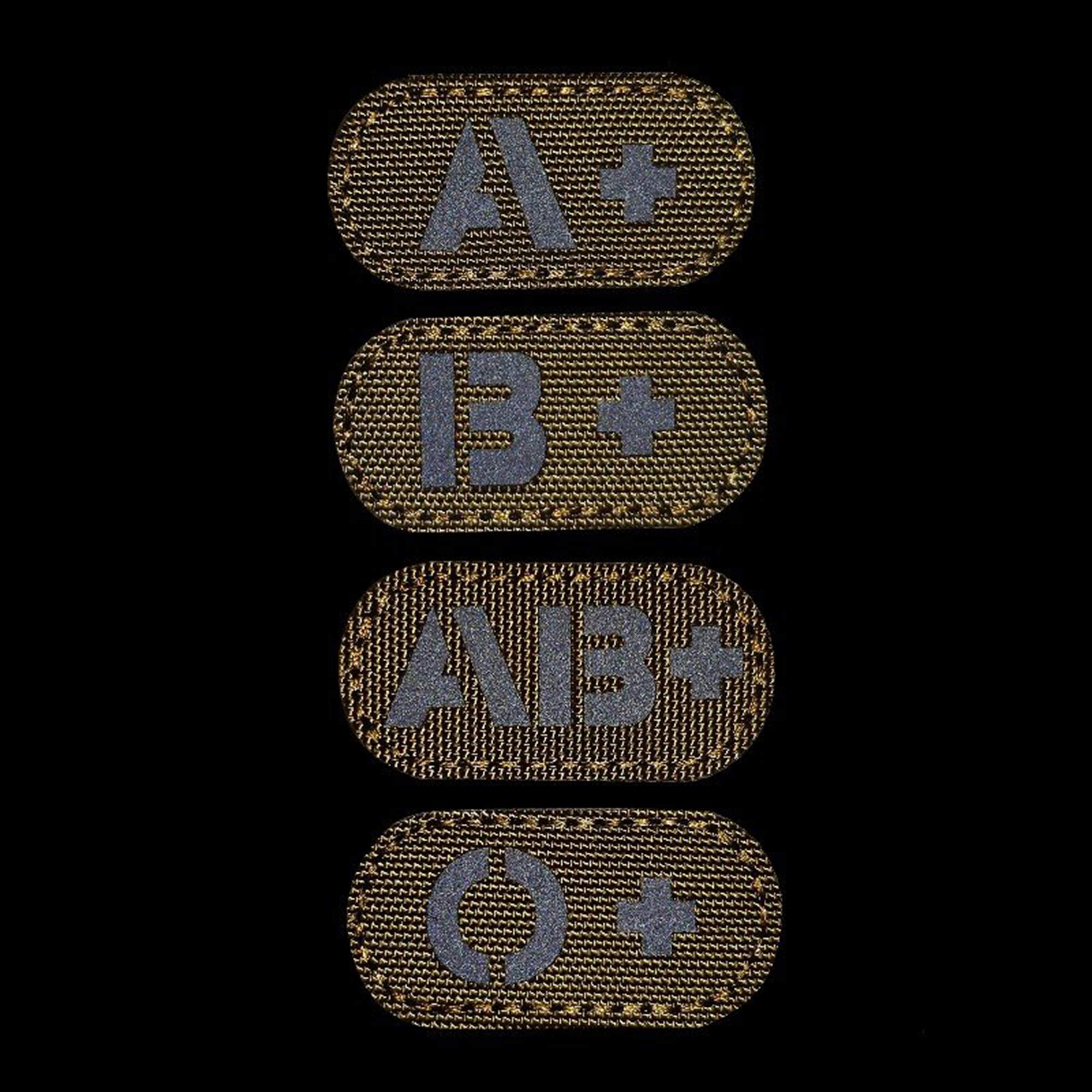 4 Pack Glow Dark Blood Type O Positive POS Reflective Patches, Emblem Tactical Military Badges with Hook Loop Fastener Backing - Image 6