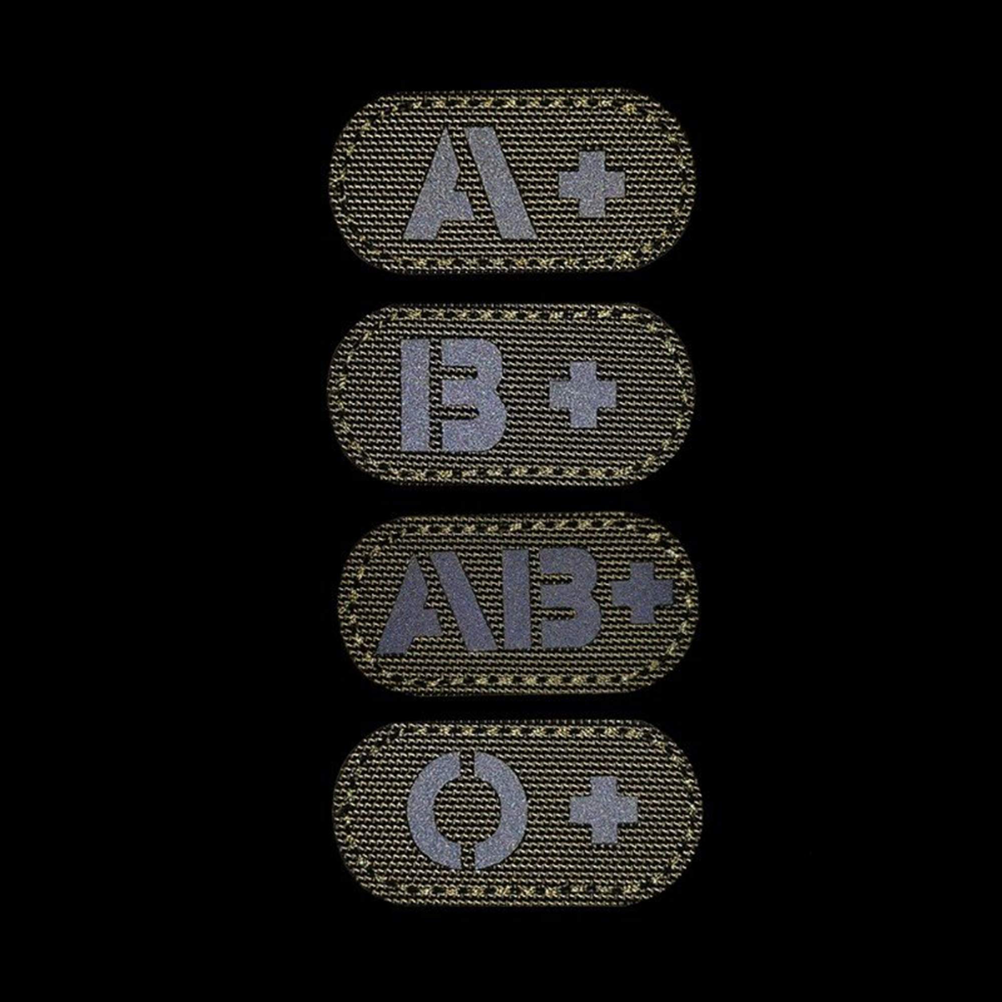 4 Pack Glow Dark Blood Type O Positive POS Reflective Patches, Emblem Tactical Military Badges with Hook Loop Fastener Backing - Image 7