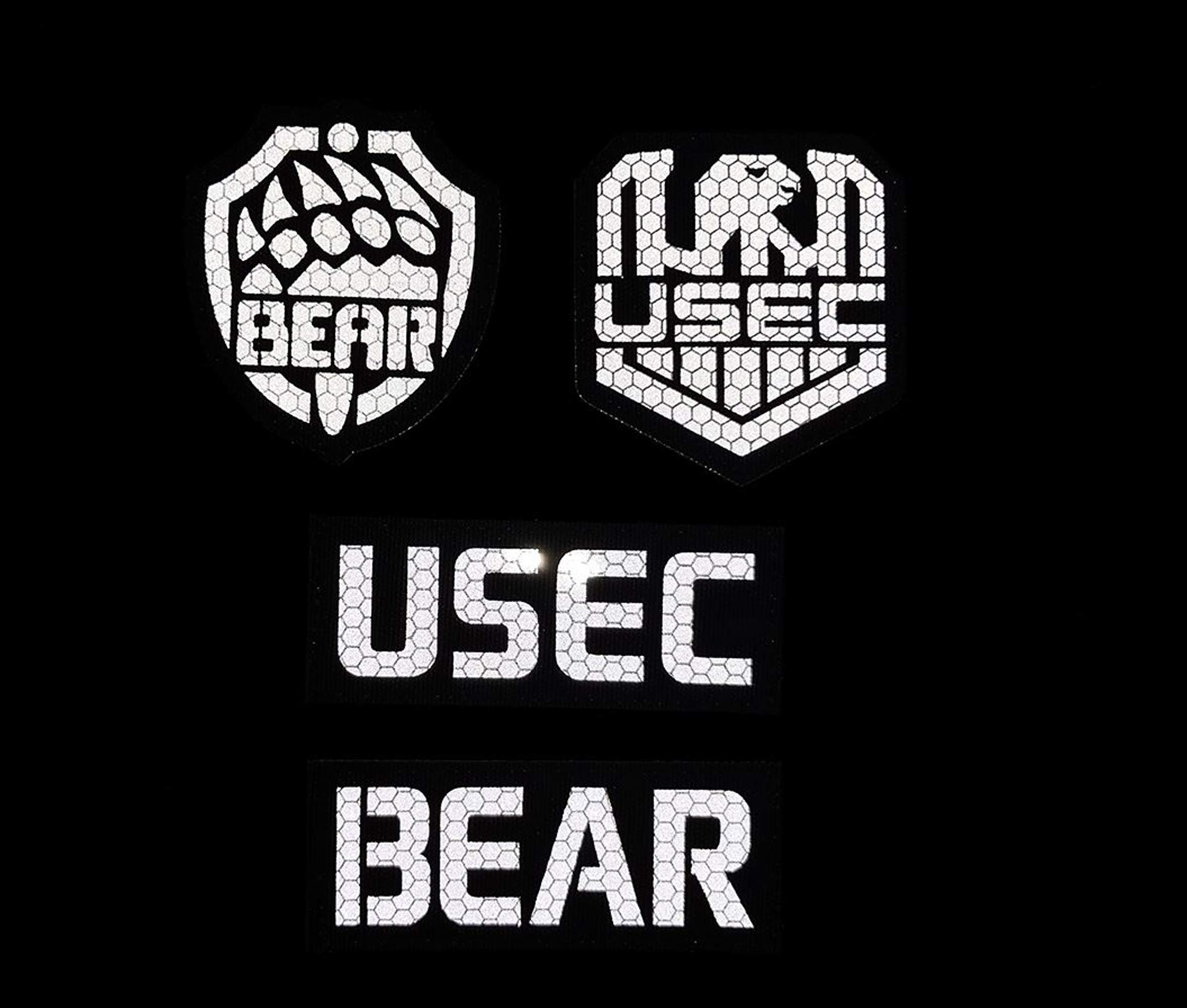 4 Pack Russia Escape from Tarkov Bear USEC IR Infrared Reflective Patch - Tactical Military Badges Decorative Appliques - Hook and Loop Fastener Backing - Image 2