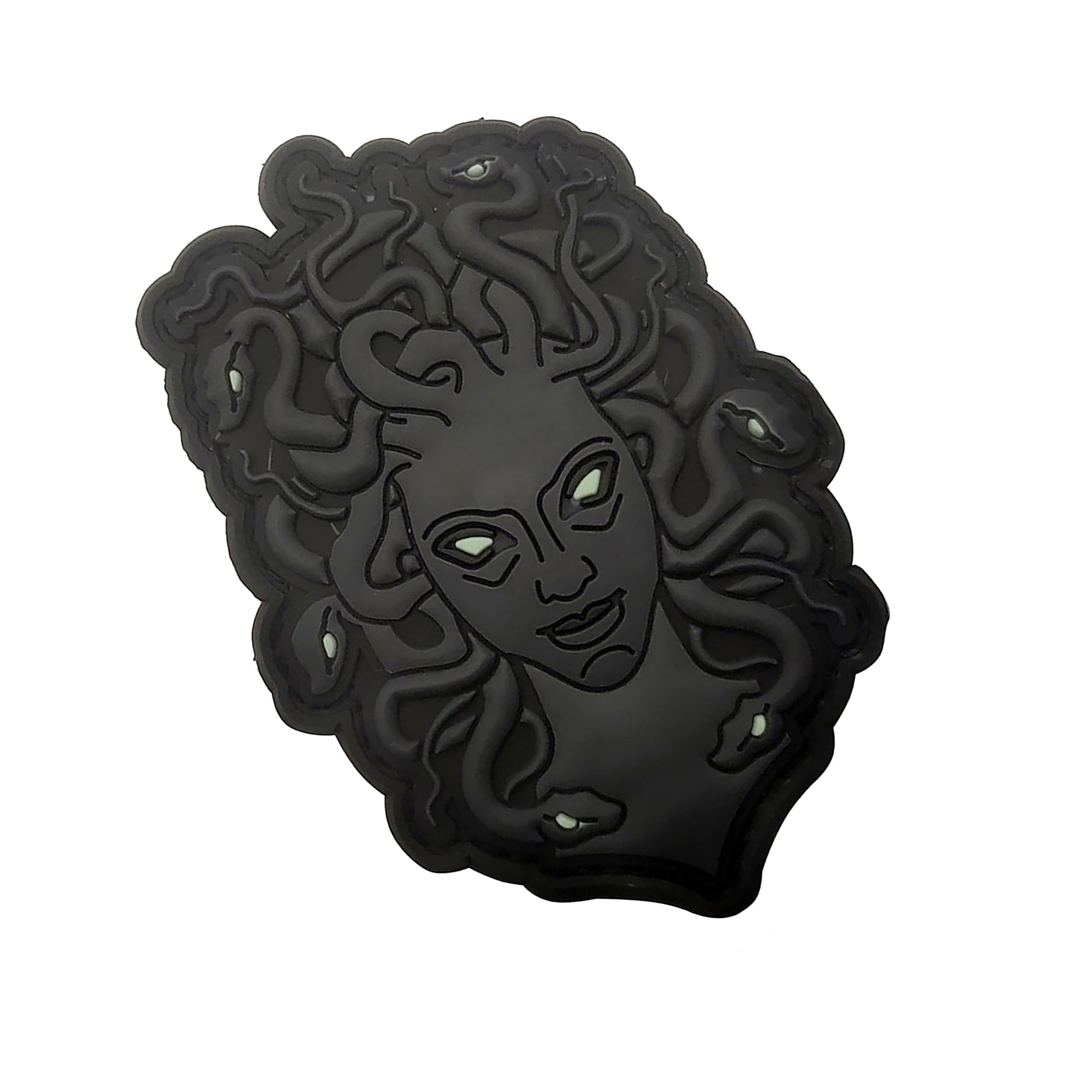 Ancient Egyptian God of Medusa PVC Patches, Black with Glow Eyes, 3.54 x 2.36 Inch, Hook and Loop Backing, 2-Pack - Image 4