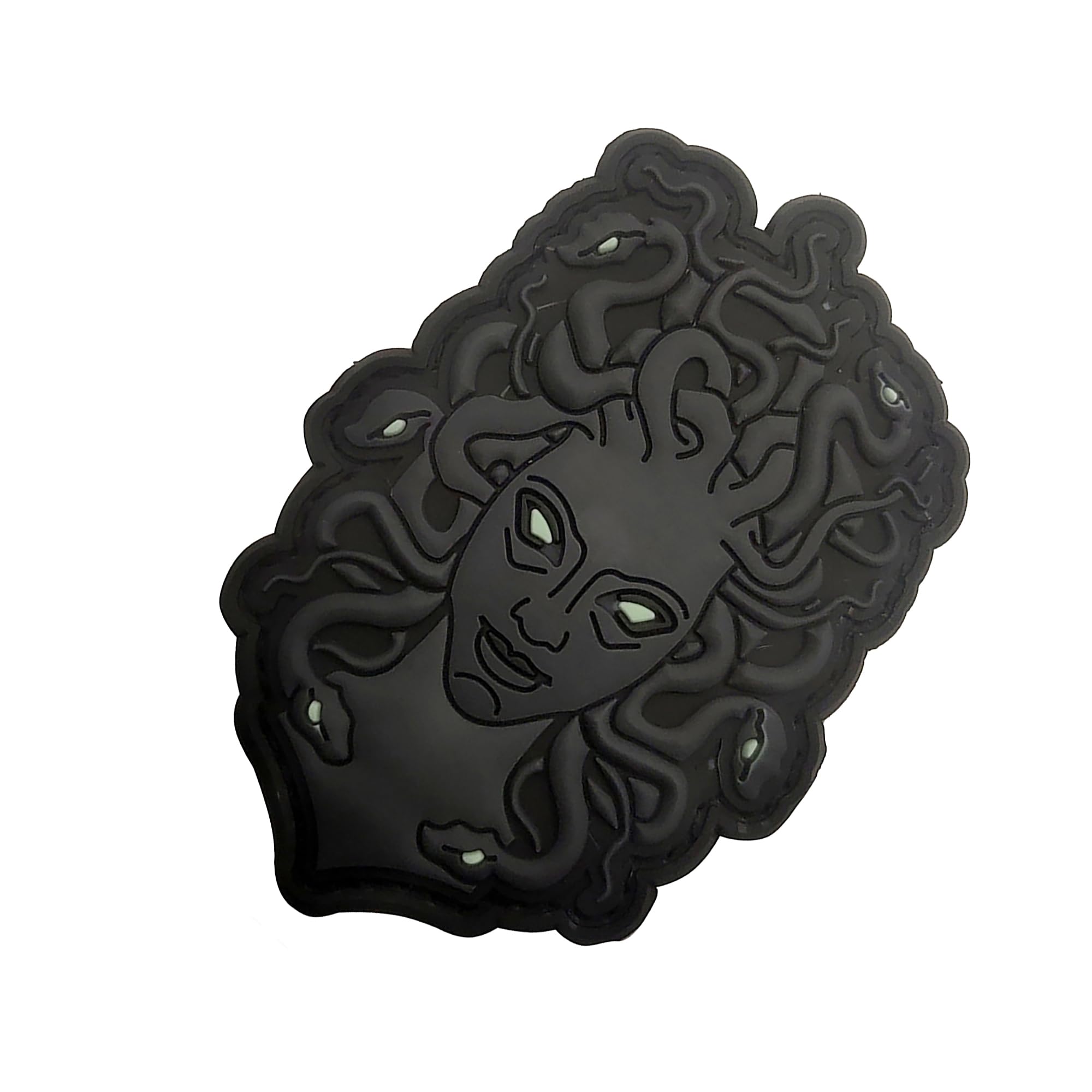 Ancient Egyptian God of Medusa PVC Patches, Black with Glow Eyes, 3.54 x 2.36 Inch, Hook and Loop Backing, 2-Pack - Image 5