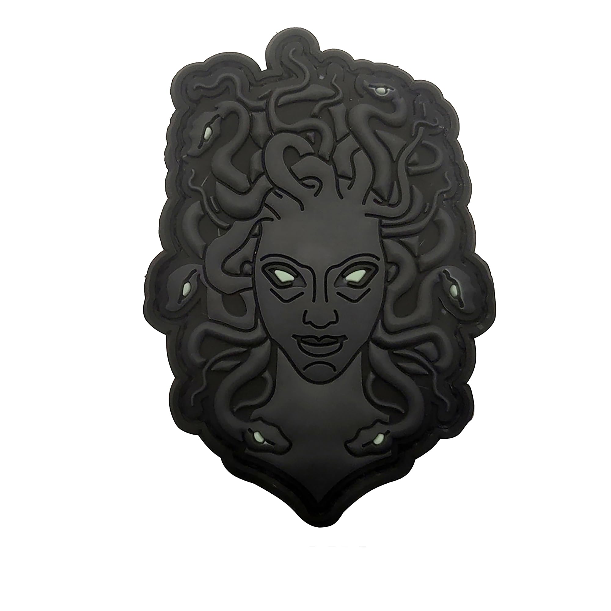Ancient Egyptian God of Medusa PVC Patches, Black with Glow Eyes, 3.54 x 2.36 Inch, Hook and Loop Backing, 2-Pack - Image 6