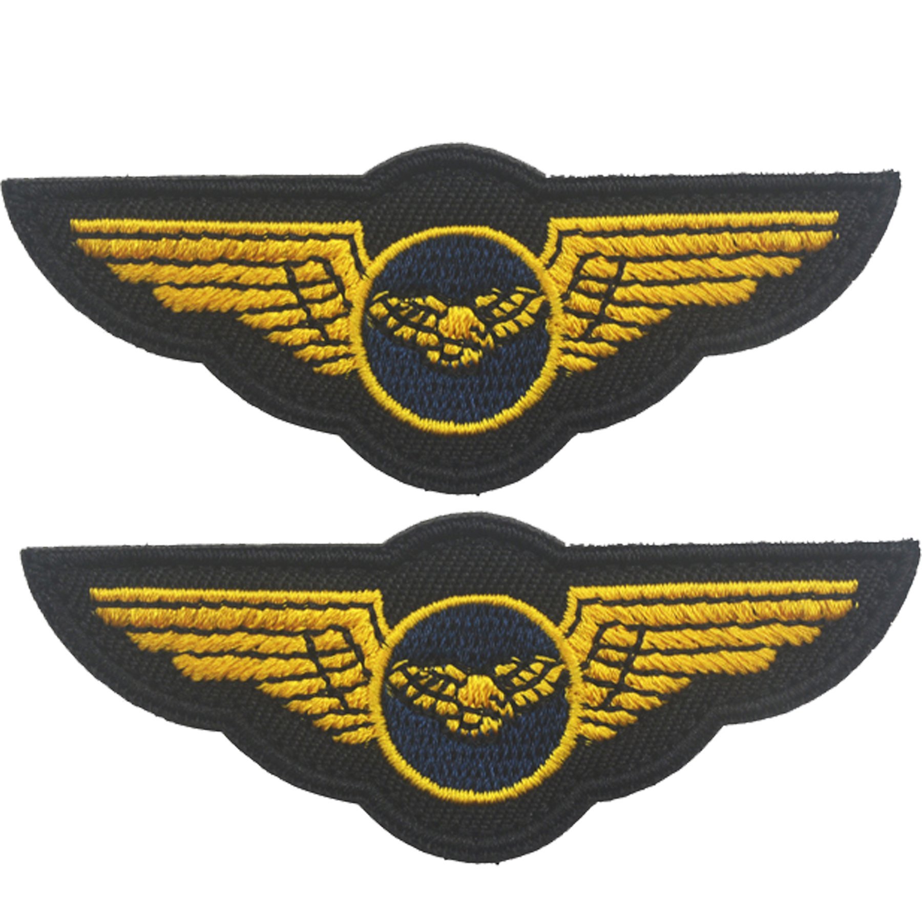 Angel Wings Embroidered Badge Fastener Hook & Loop Patch DIY Applique for Jacket T Shirt Decoration Symbol Badge Cloth Sign Costume 2PCS