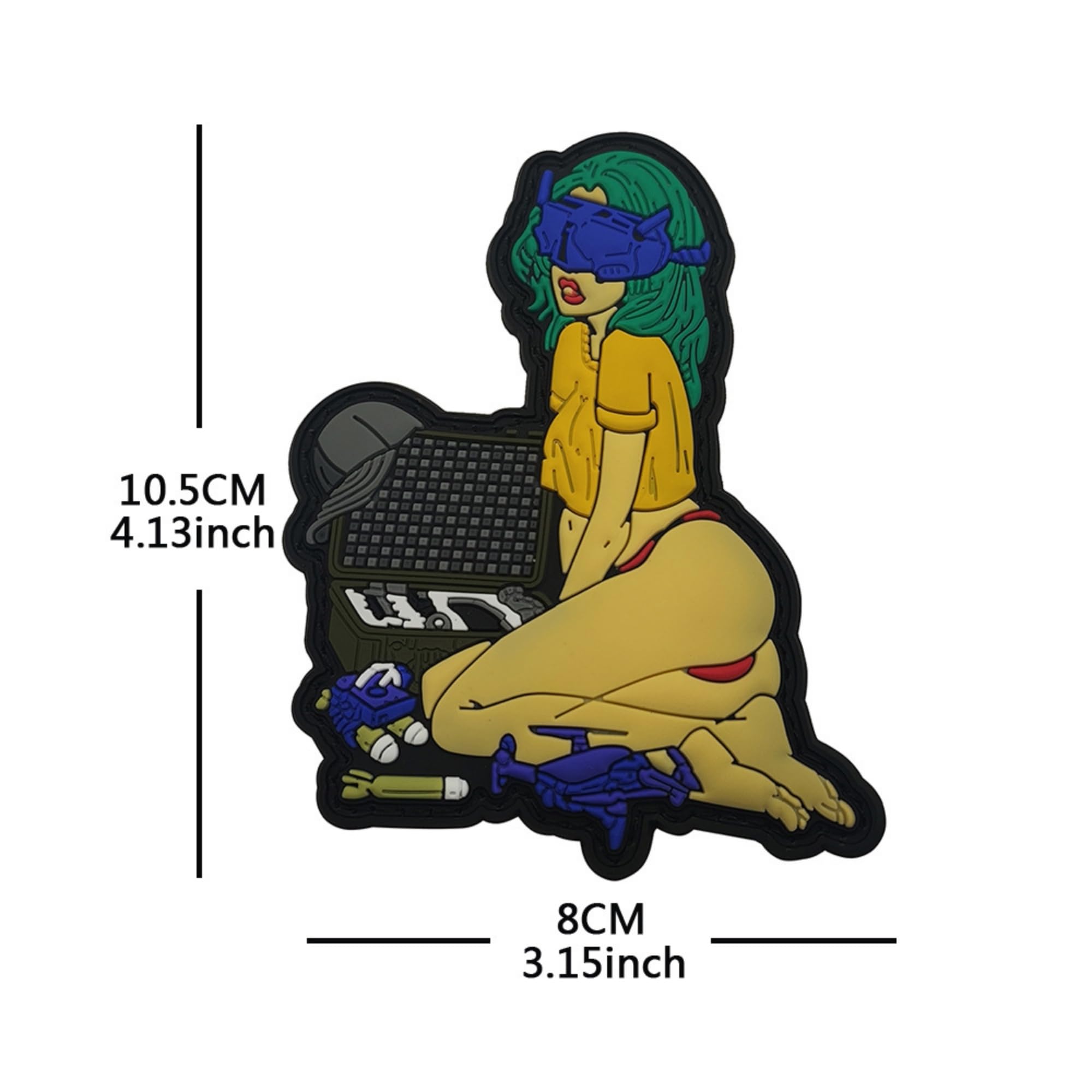 Anime Gaming Girl PVC Morale Patch with Hook and Loop Backing, 4.13 x 3.15 Inches, 2-Pack - Image 2