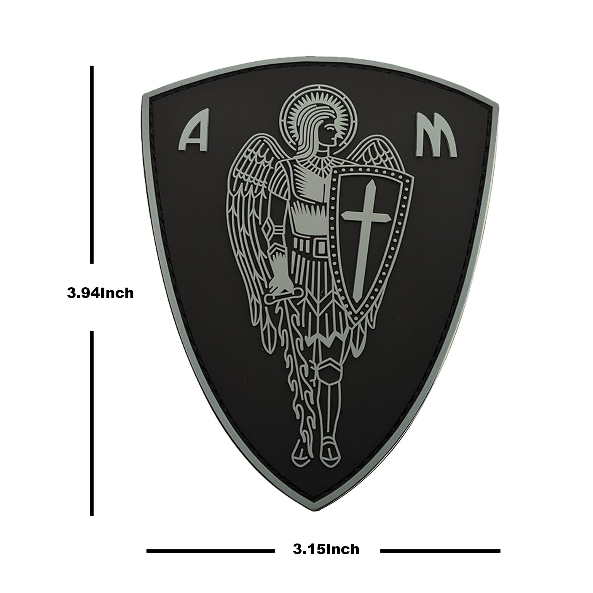Archangel Cross Sword Shield Protection 3D PVC Rubber Patches with Fastener Hook and Loop Backing Tactical Military Armband Emblem Badges Decorative Appliques - Image 3