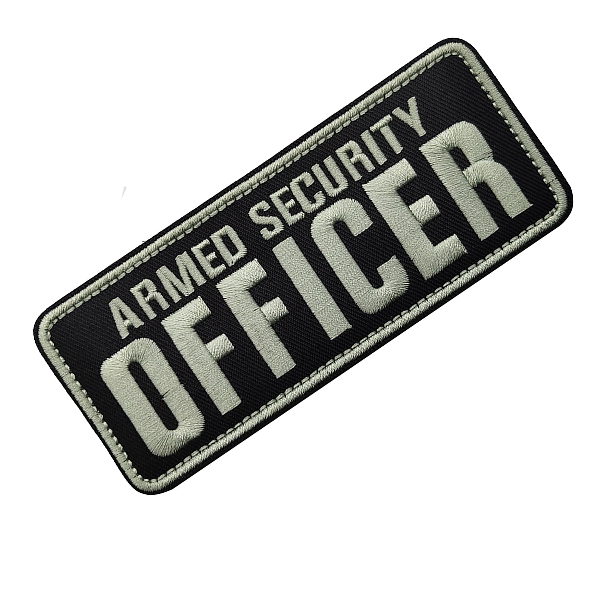 Armed Security Officer Embroidered Appliques Patches Tactical Badges, 10 x 4 Inches, Hook and Loop Backing, Black and Silver, 2-Pack - Image 7