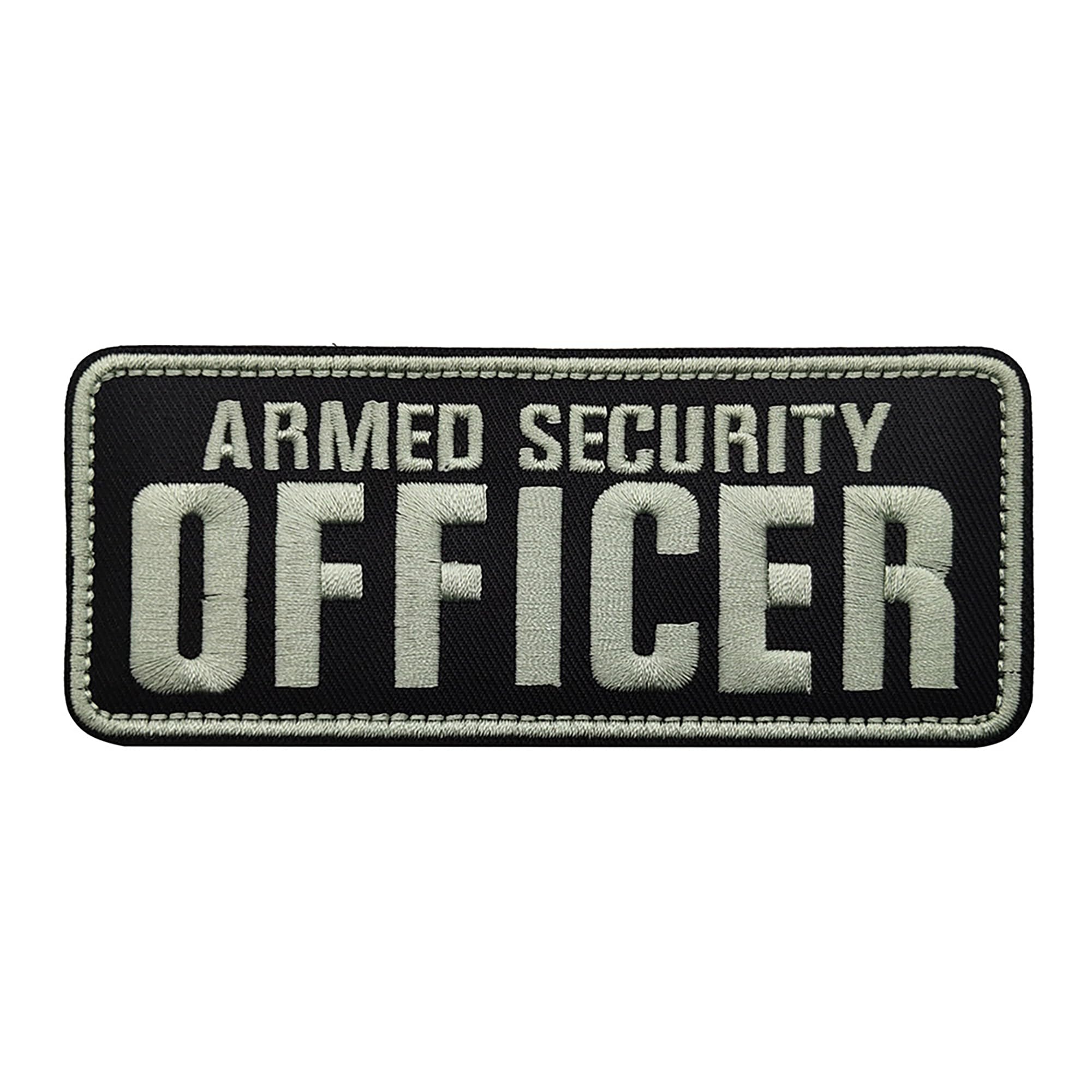 Armed Security Officer Embroidered Appliques Patches Tactical Badges, 10 x 4 Inches, Hook and Loop Backing, Black and Silver, 2-Pack - Image 8