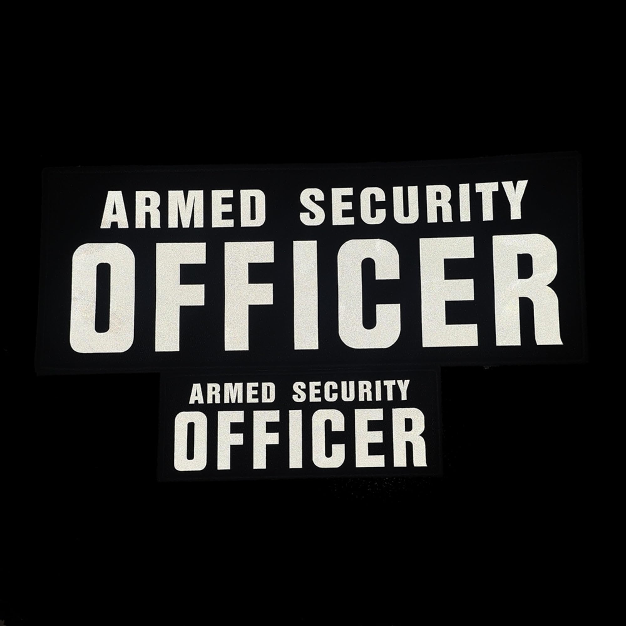 Armed Security Officer Reflective Patches with Hook and Loop Backing, 2-Pack, Black - Image 3