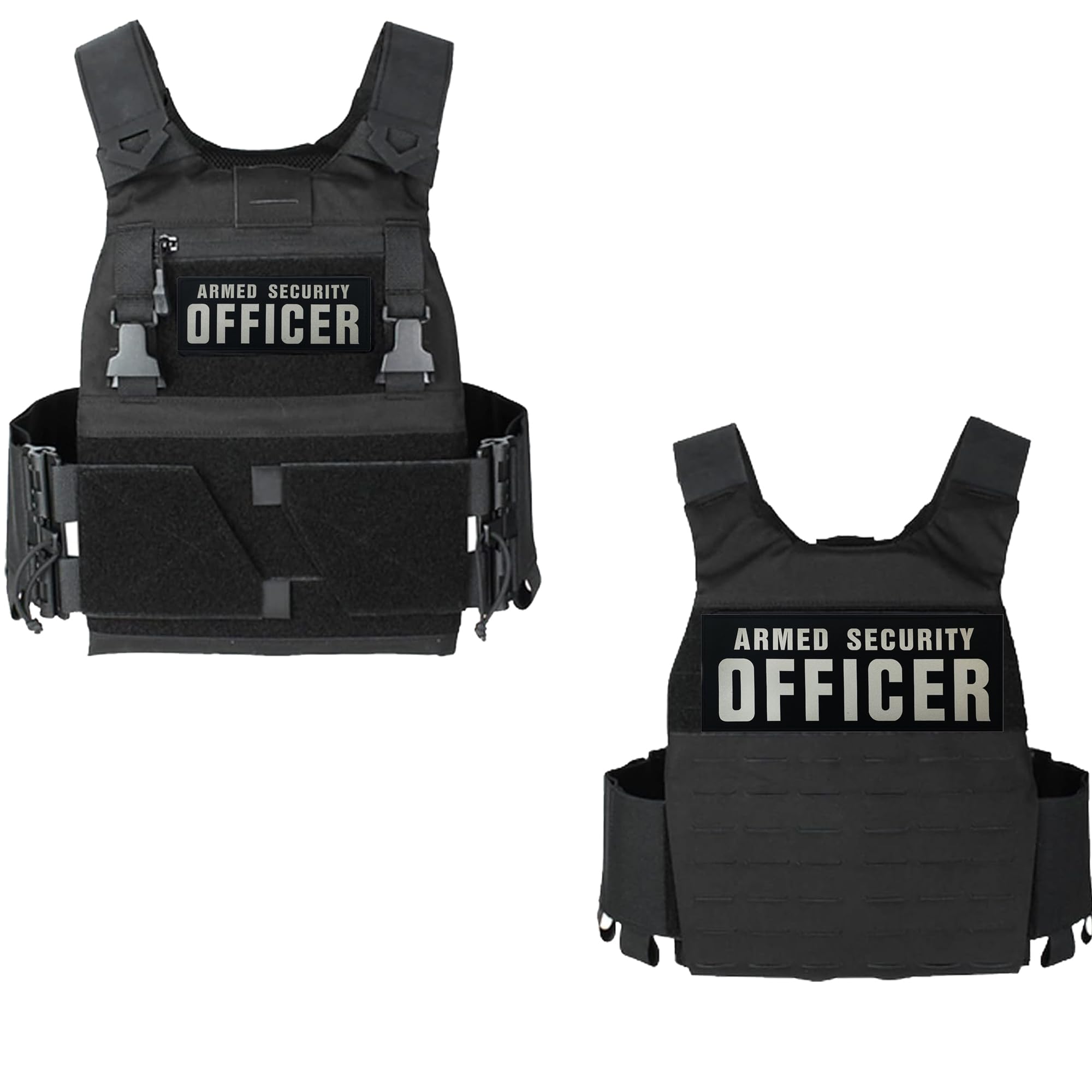 Armed Security Officer Reflective Patches with Hook and Loop Backing, 2-Pack, Black - Image 5