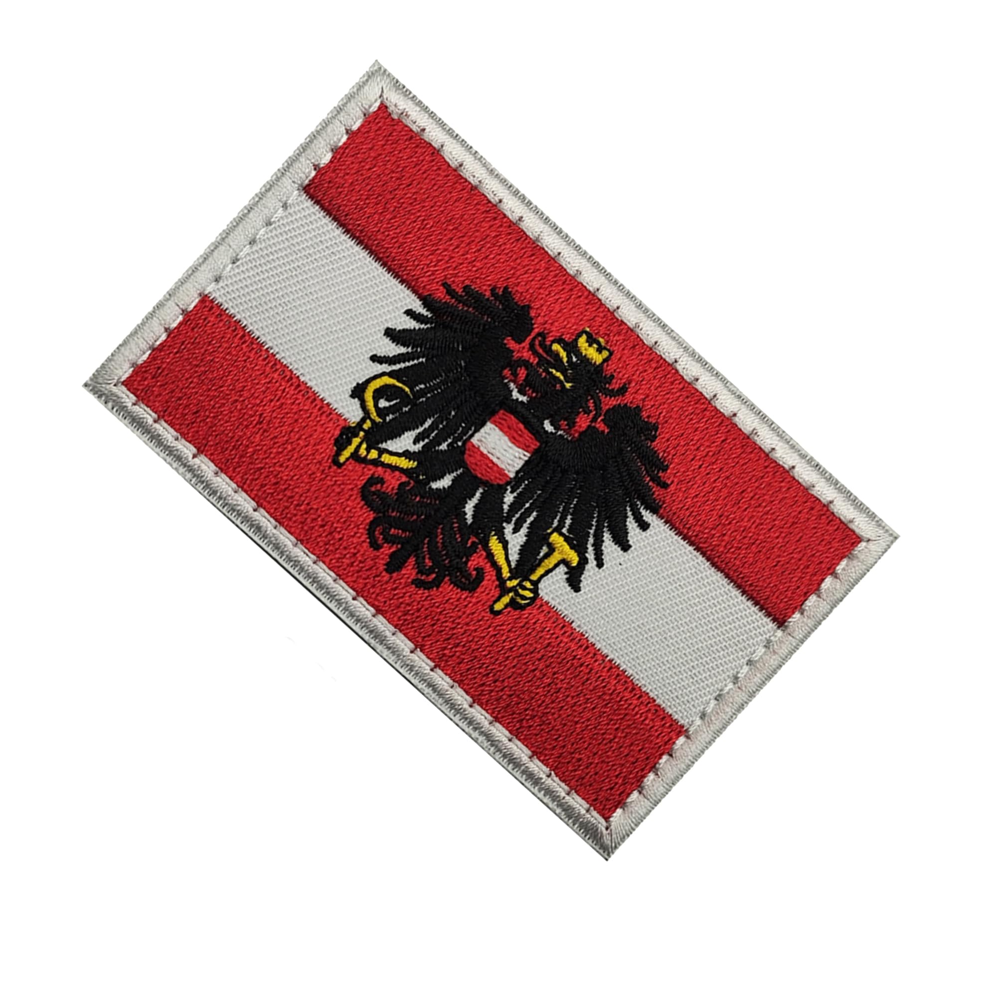 Austria Austrian Flag Embroidered Patches, Austrian Coat of Arms Tactical Armband Emblem Badges with Hook and Loop Fastener Backing, 3.15 x 1.97 Inch, Red and White, 2-Pack - Image 4