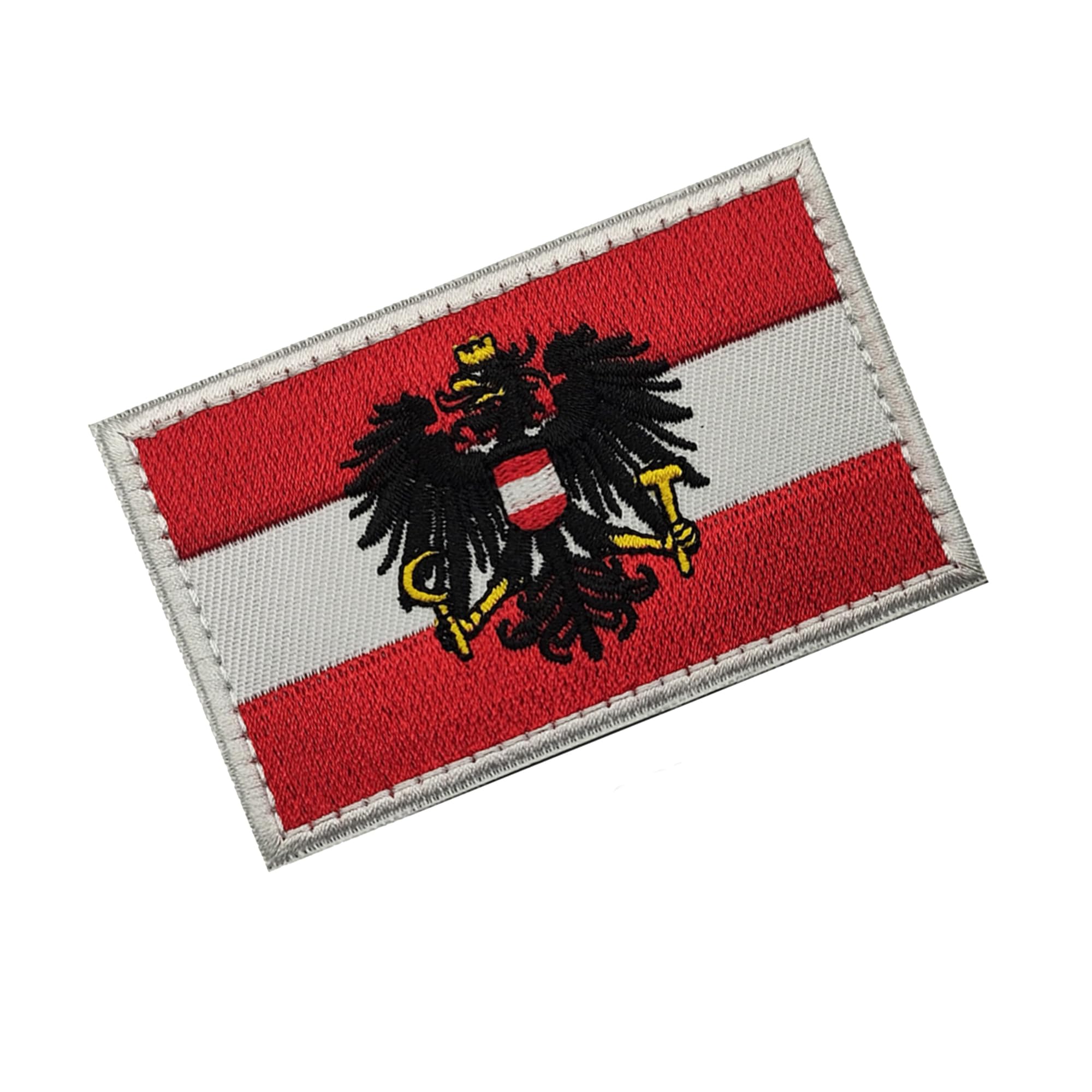 Austria Austrian Flag Embroidered Patches, Austrian Coat of Arms Tactical Armband Emblem Badges with Hook and Loop Fastener Backing, 3.15 x 1.97 Inch, Red and White, 2-Pack - Image 5