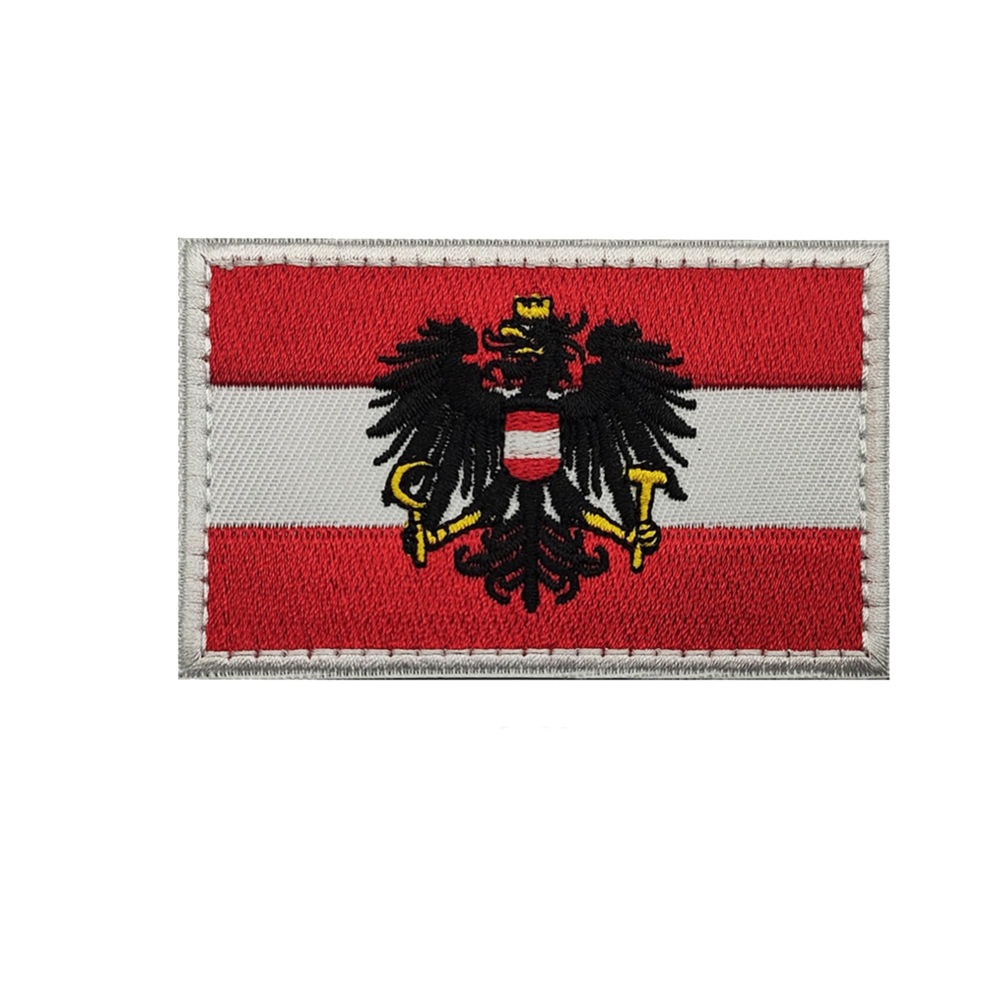 Austria Austrian Flag Embroidered Patches, Austrian Coat of Arms Tactical Armband Emblem Badges with Hook and Loop Fastener Backing, 3.15 x 1.97 Inch, Red and White, 2-Pack - Image 6