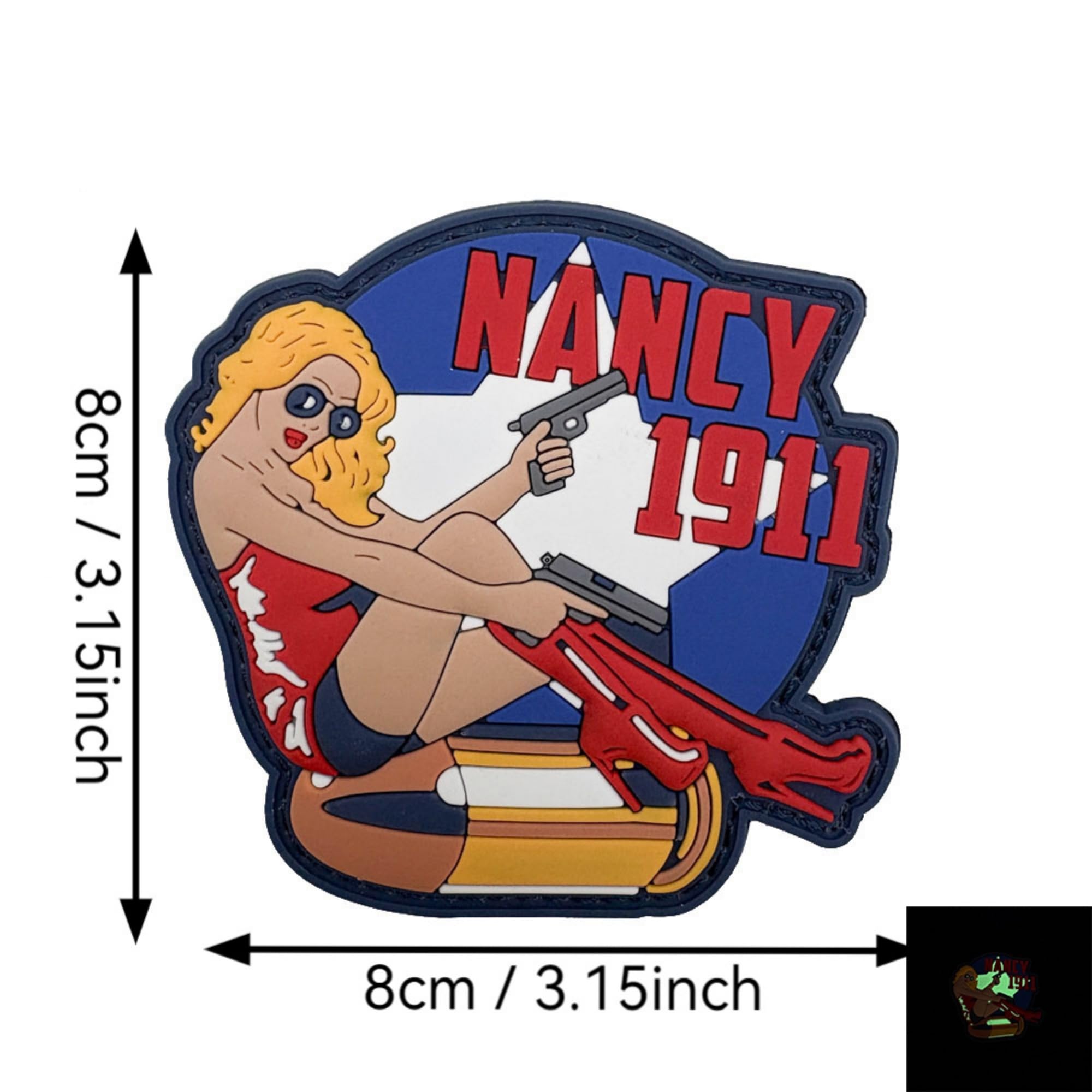 Belle Art Pin-up Girl Tactical Morale Patches, Military Style PVC Badges with Hook and Loop Backing, Set of 4 - Image 2
