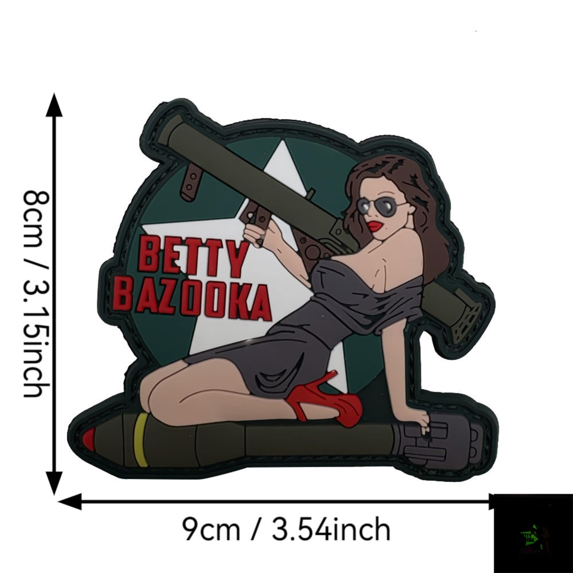 Belle Art Pin-up Girl Tactical Morale Patches, Military Style PVC Badges with Hook and Loop Backing, Set of 4 - Image 3