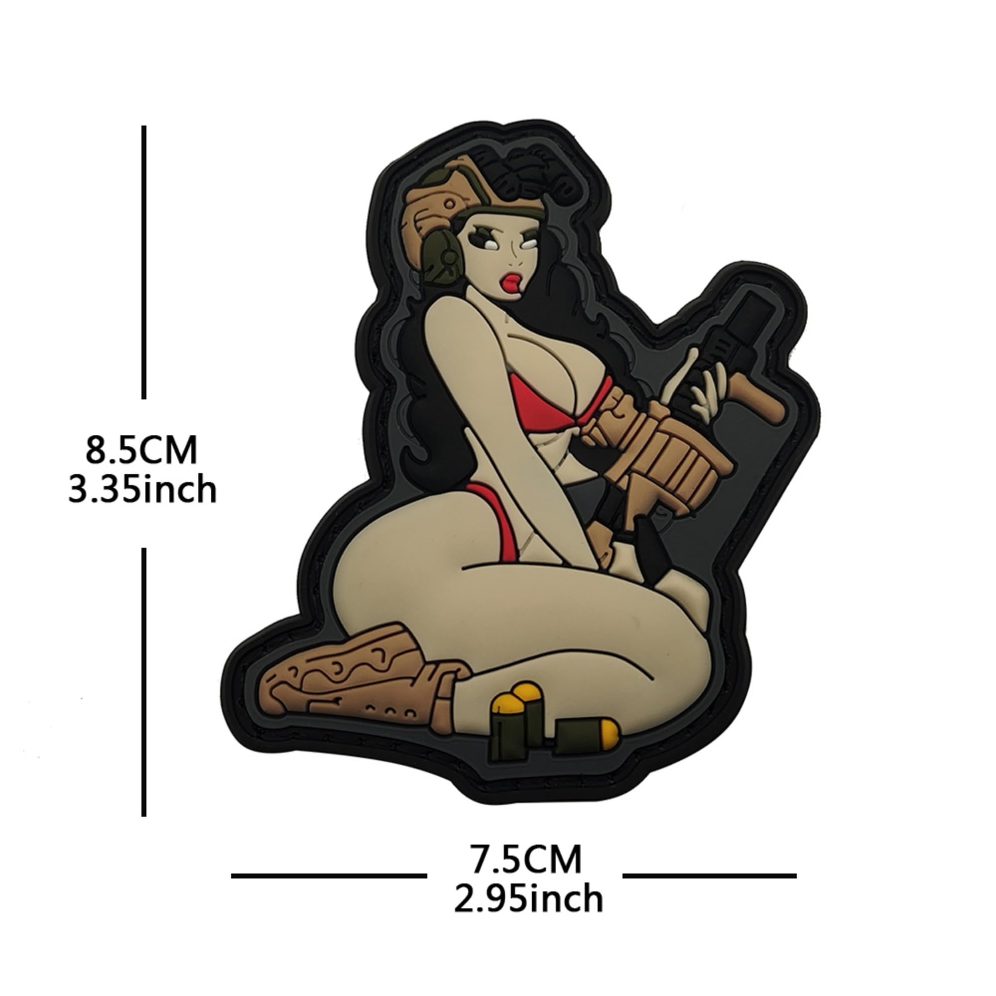 Bikini Beauty PVC Tactical Morale Patches, Military Armband Backpack Badges, Hook and Loop Backing, 3.35 x 2.95 Inch, Set of 2 - Image 2