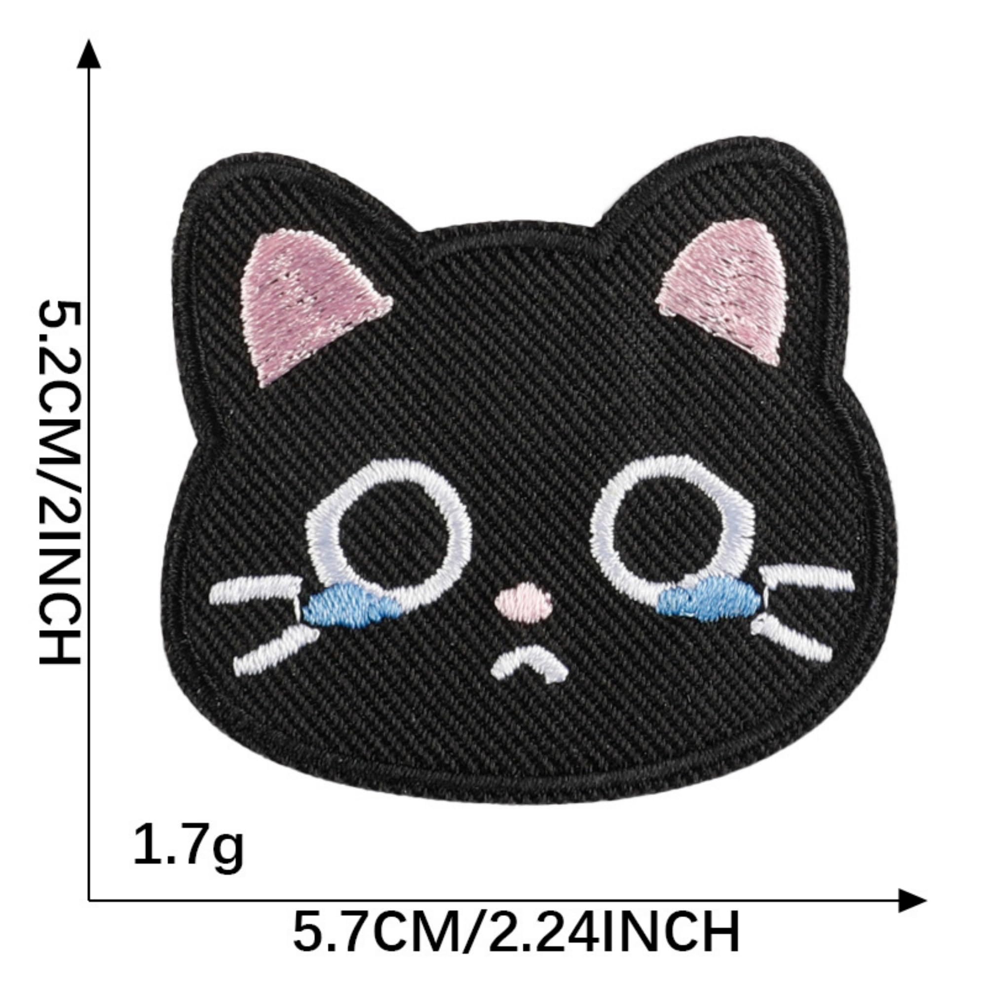 Black Cat Iron-on Patches, Cute Embroidered Design, DIY Self-Adhesive Appliques for Clothing, 12 Pack - Image 6