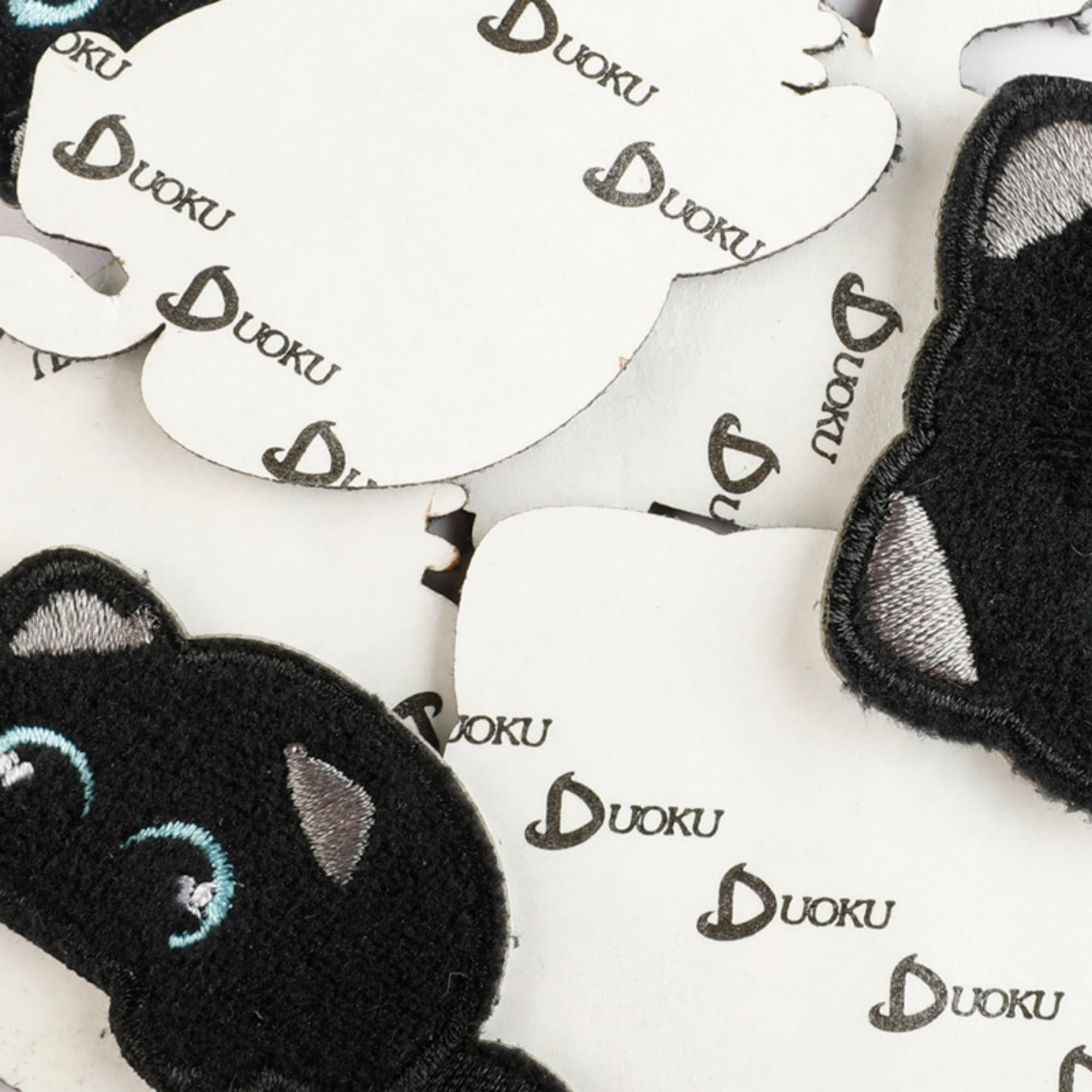 Black Cat Iron-on Patches, Embroidered Self-Adhesive Appliques, Cartoon Design, DIY Accessories, 9-Pack - Image 5