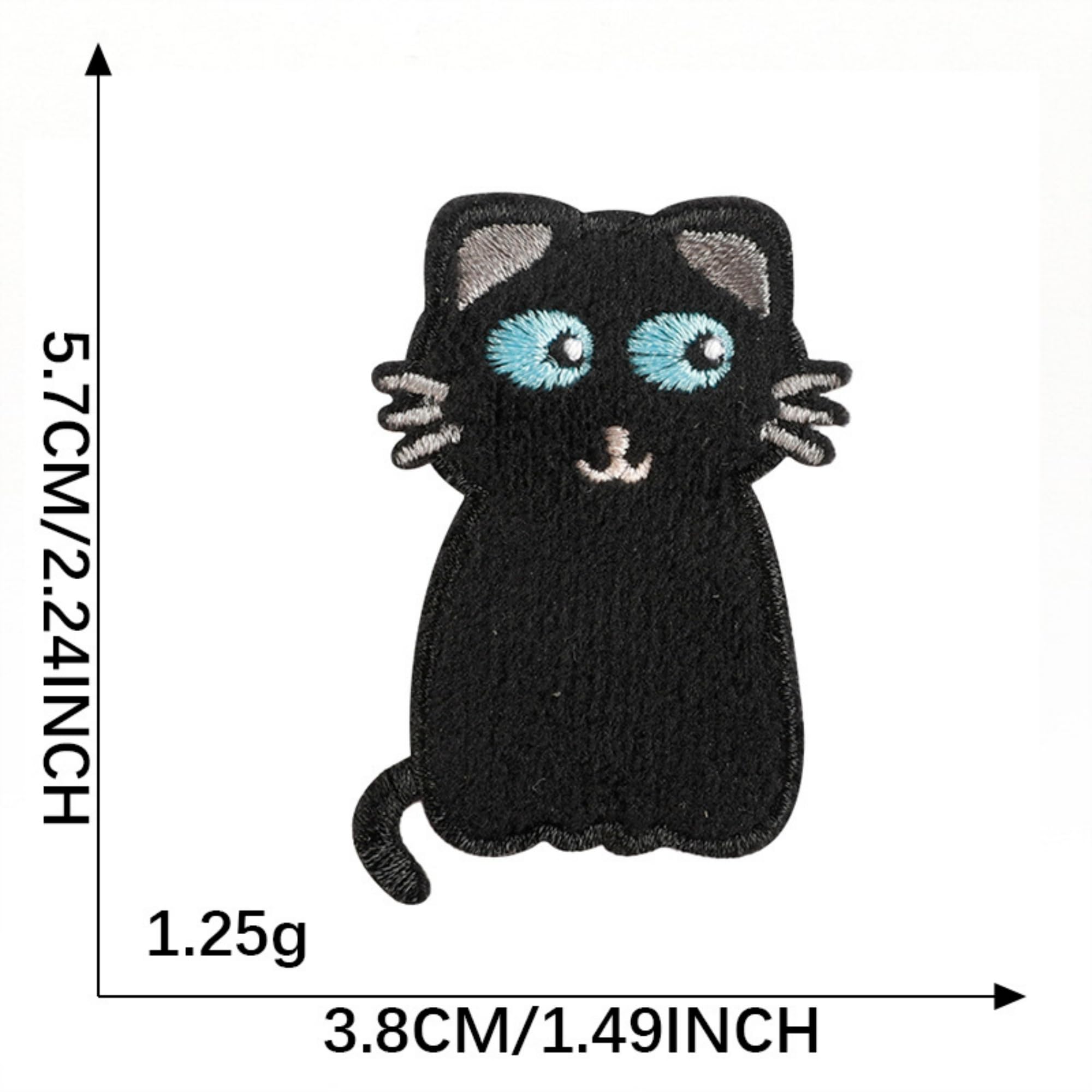 Black Cat Iron-on Patches, Embroidered Self-Adhesive Appliques, Cartoon Design, DIY Accessories, 9-Pack - Image 6