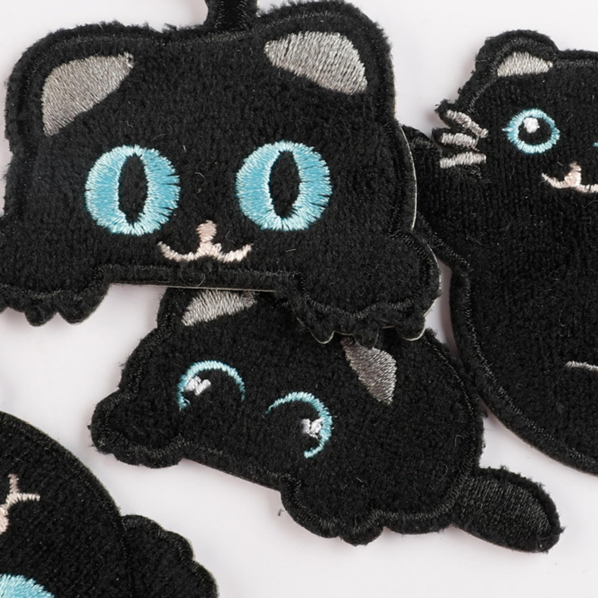 Black Cat Iron-on Patches, Embroidered Self-Adhesive Appliques, Cartoon Design, DIY Accessories, 9-Pack - Image 7