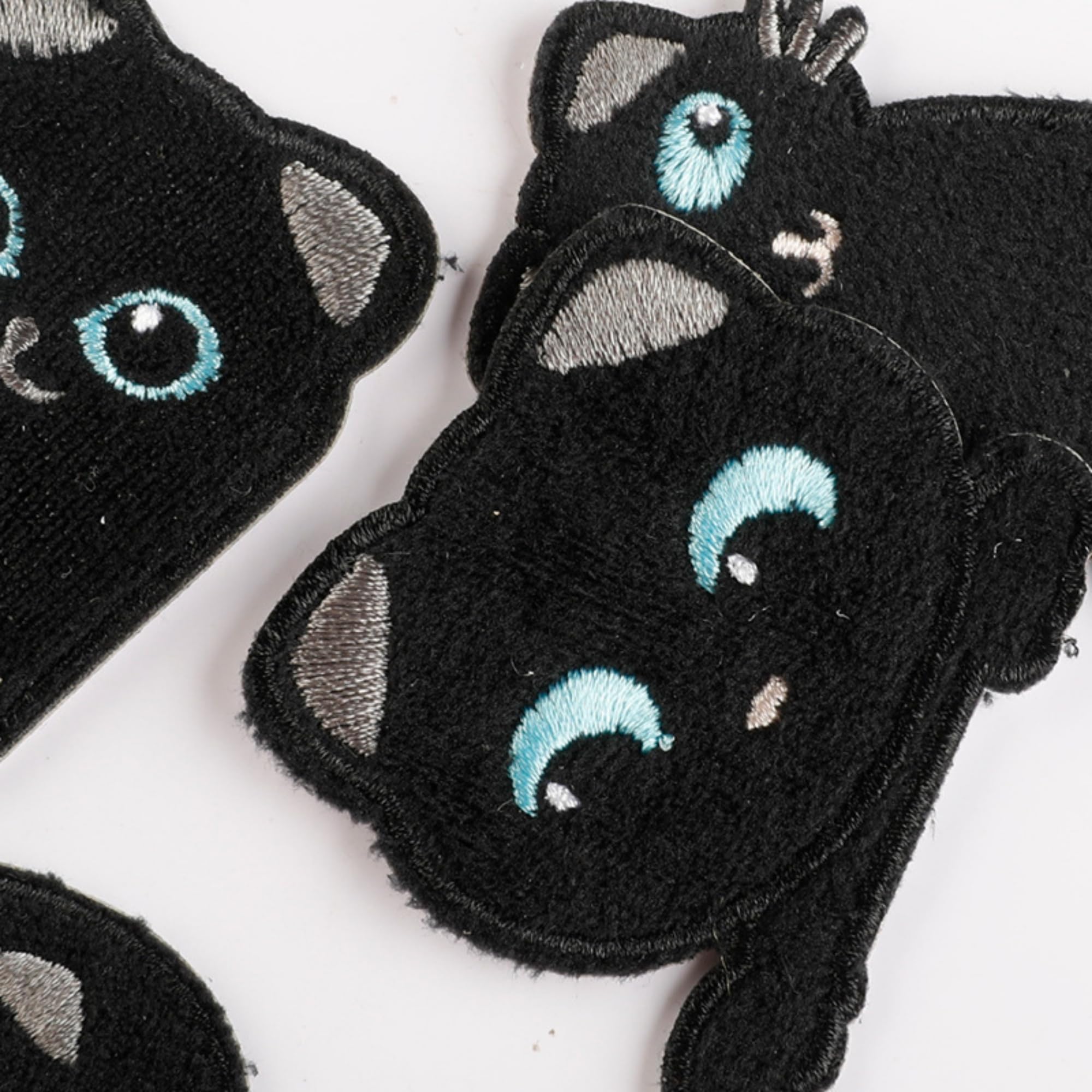 Black Cat Iron-on Patches, Embroidered Self-Adhesive Appliques, Cartoon Design, DIY Accessories, 9-Pack - Image 8