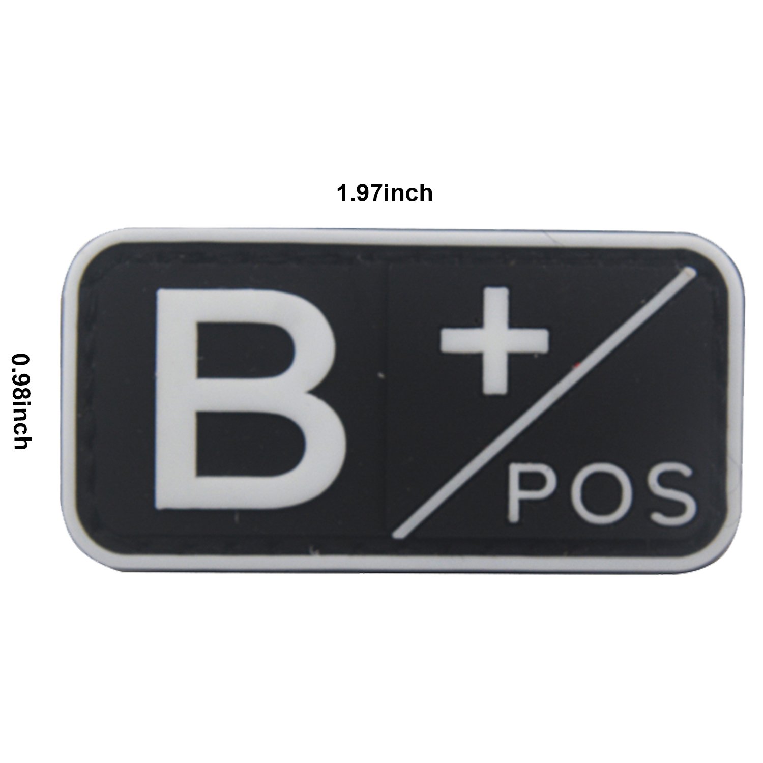 Blood Type Patch Kit B Pos, Tactical Type B Positive 3D PVC Rubber Fastener Patches, 1.97 X 0.98 Inch Sized, Bundle 4 Pieces. - Image 2