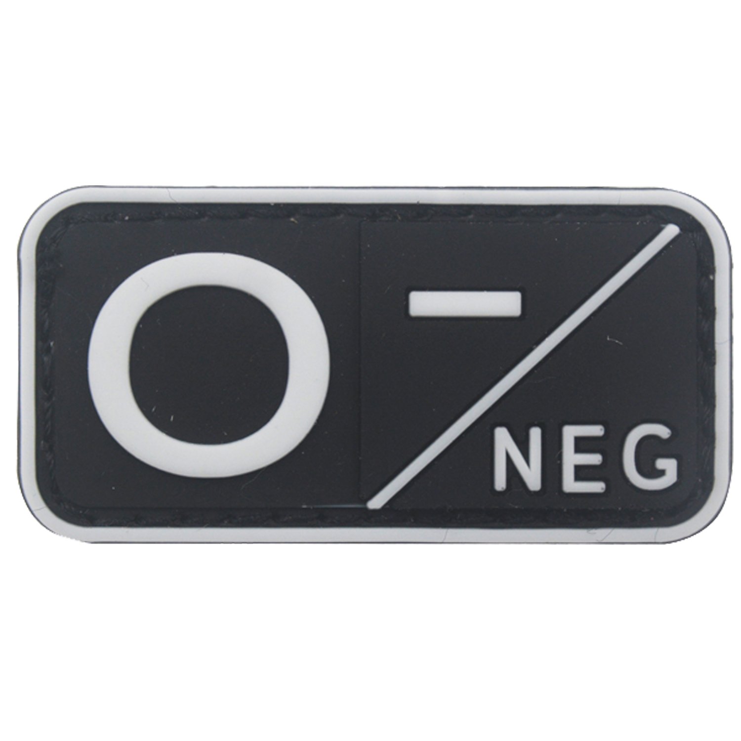 Blood Type Patch Kit O Neg, Tactical Type O Negative 3D PVC Rubber Fastener Patches, 1.97 X 0.98 Inch Sized, Bundle 4 Pieces - Image 2